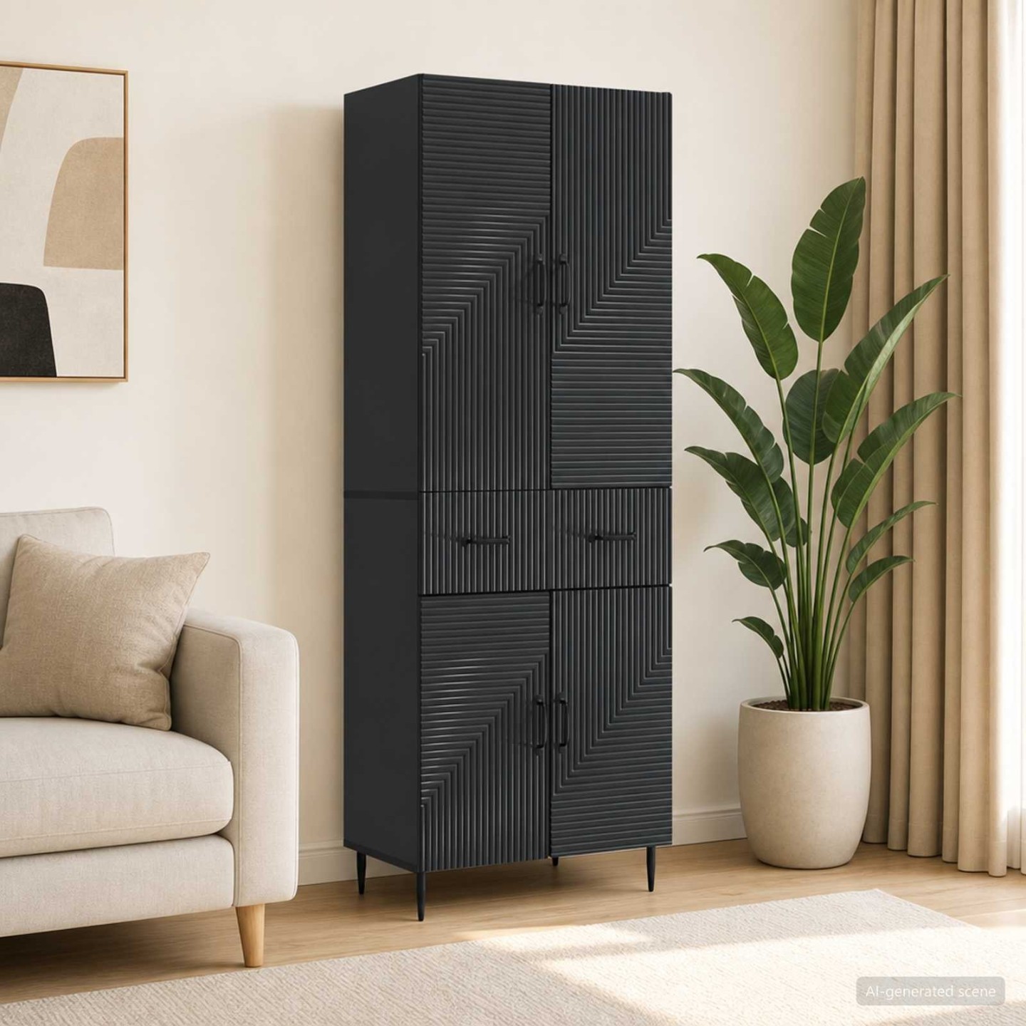 Ensemble de Meubles 2 pc Noir Bois d'ingénierie