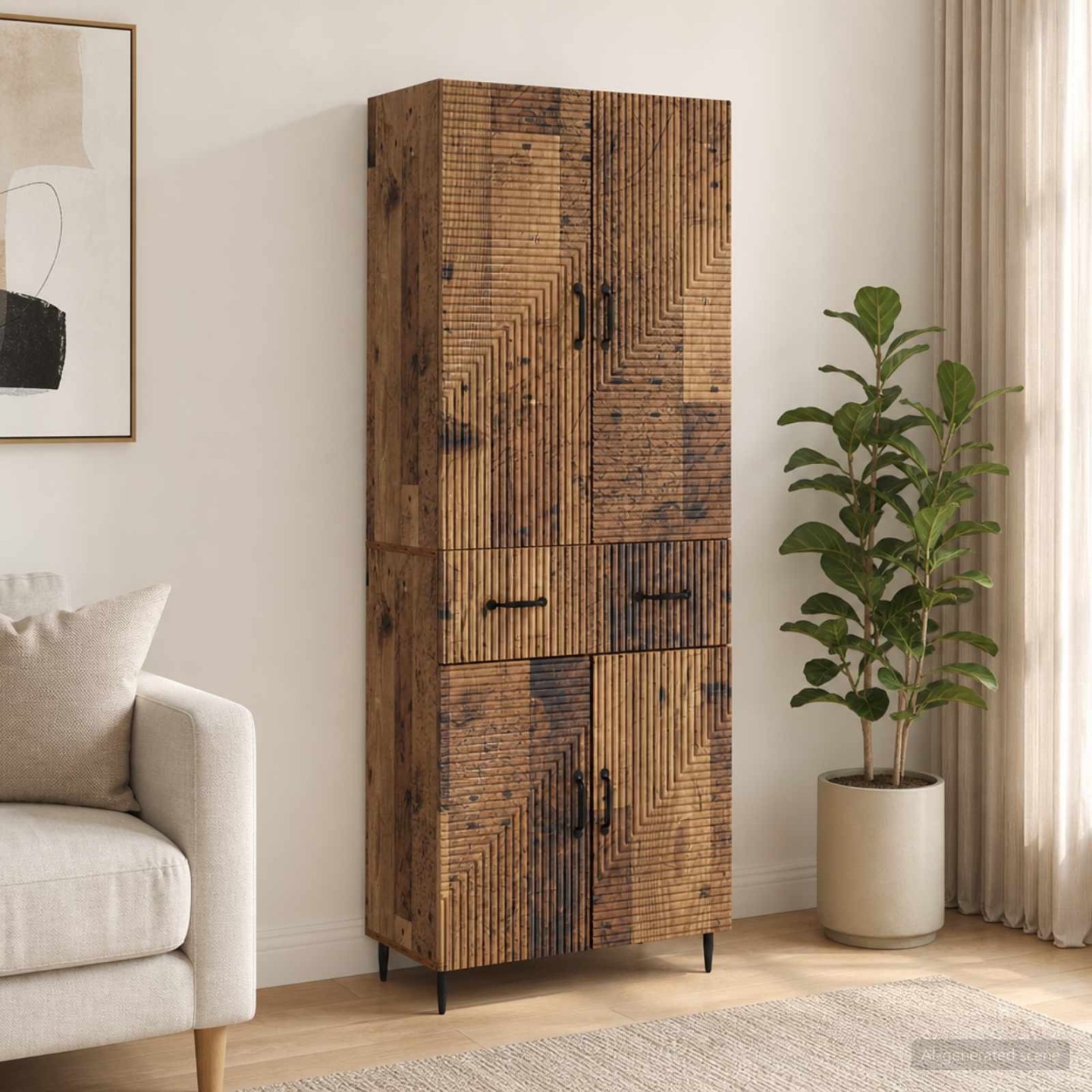 Ensemble de Meubles 2 pc Bois ancien Bois d'ingénierie