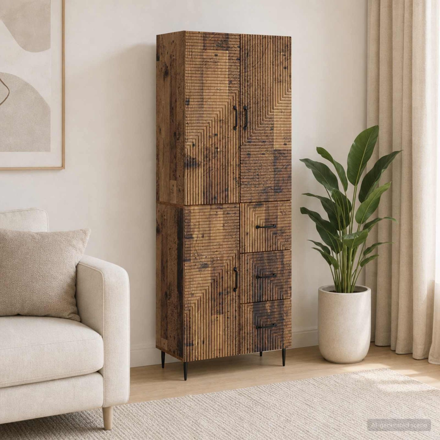 Ensemble de Meubles 2 pc Bois ancien Bois d'ingénierie