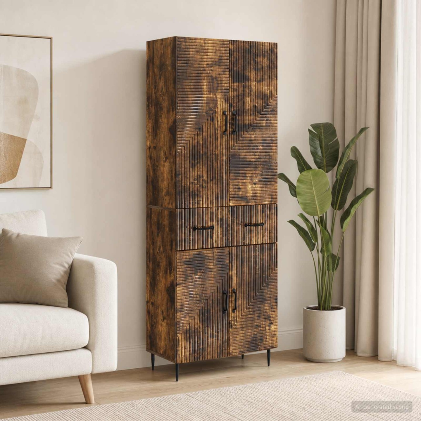 Ensemble de Meubles 2 pc Chêne fumé Bois d'ingénierie
