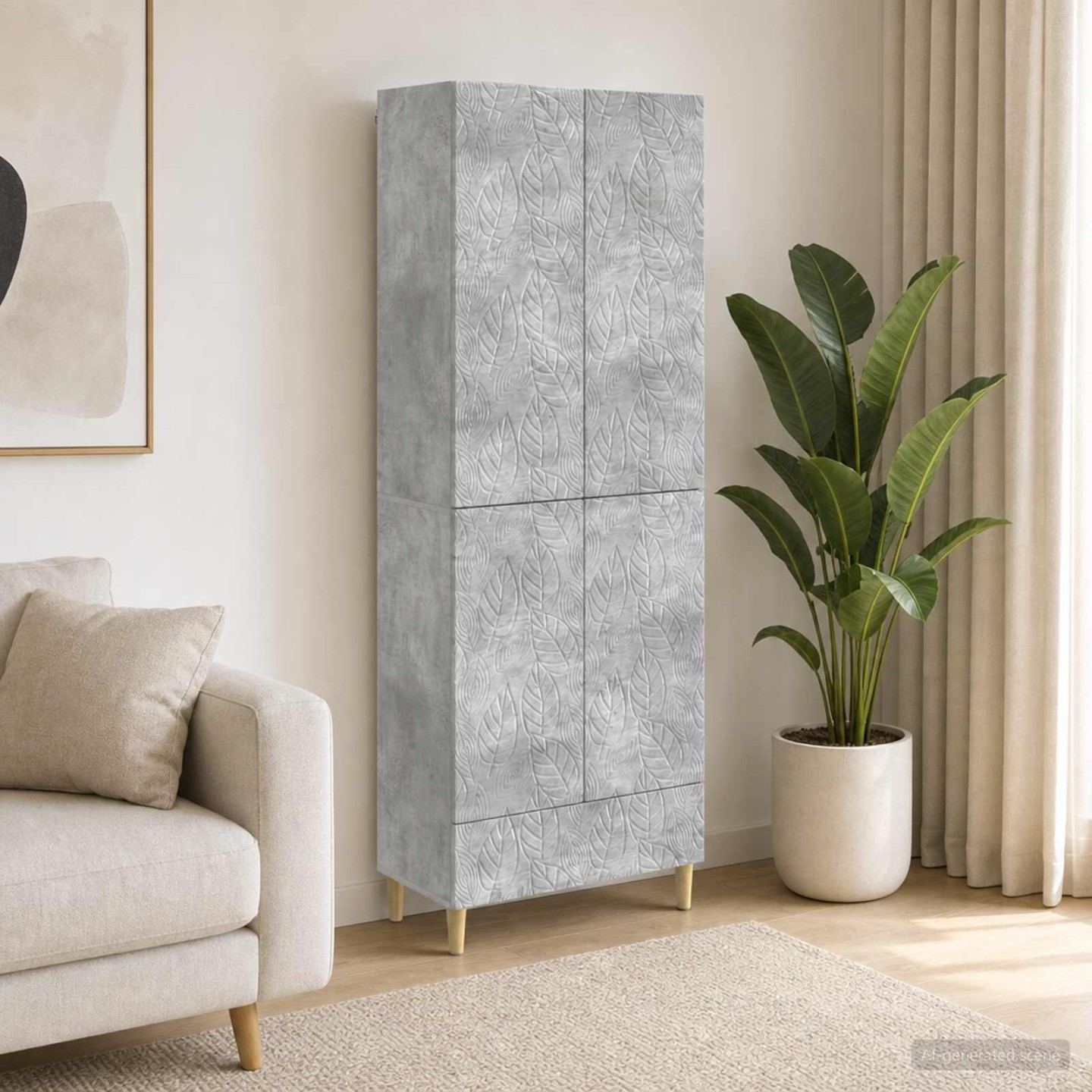 Ensemble de Meubles 2 pc Gris béton Bois d'ingénierie