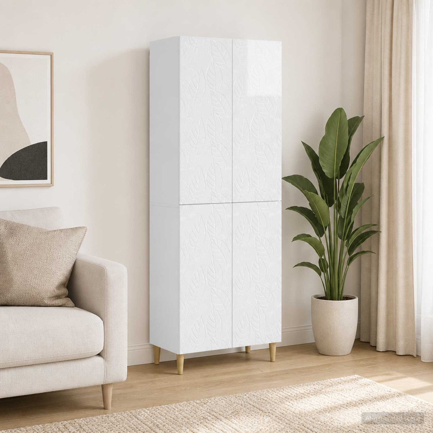 Ensemble de Meubles 2 pc Blanc brillant Bois d'ingénierie