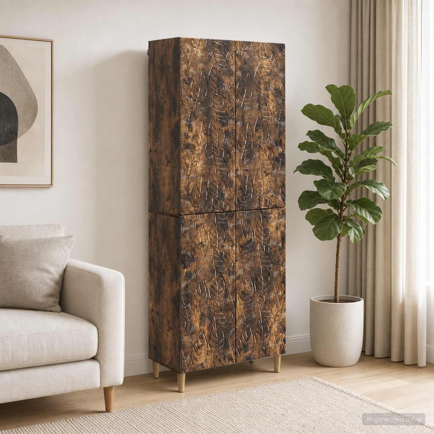 Ensemble de Meubles 2 pc Chêne fumé Bois d'ingénierie