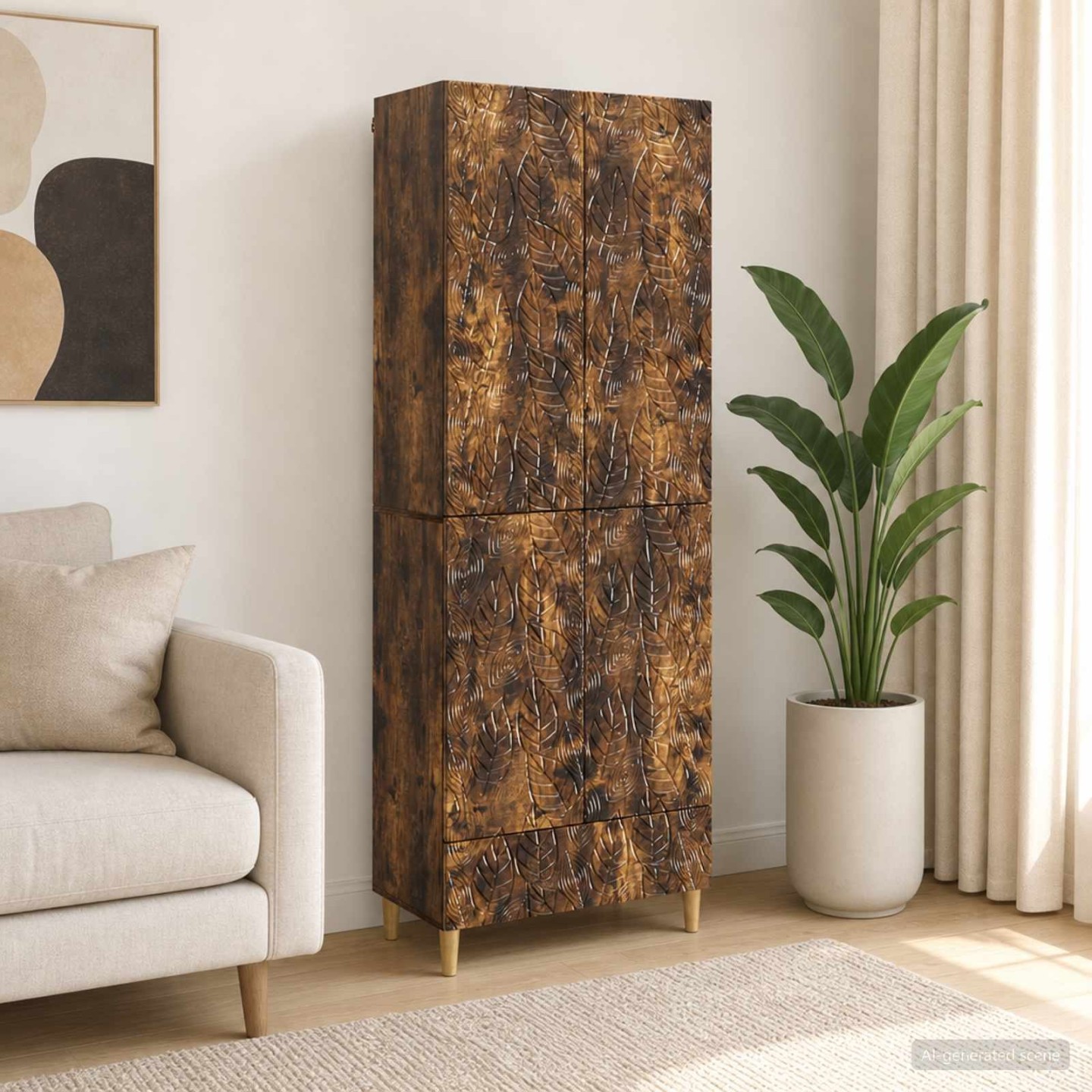 Ensemble de Meubles 2 pc Chêne fumé Bois d'ingénierie