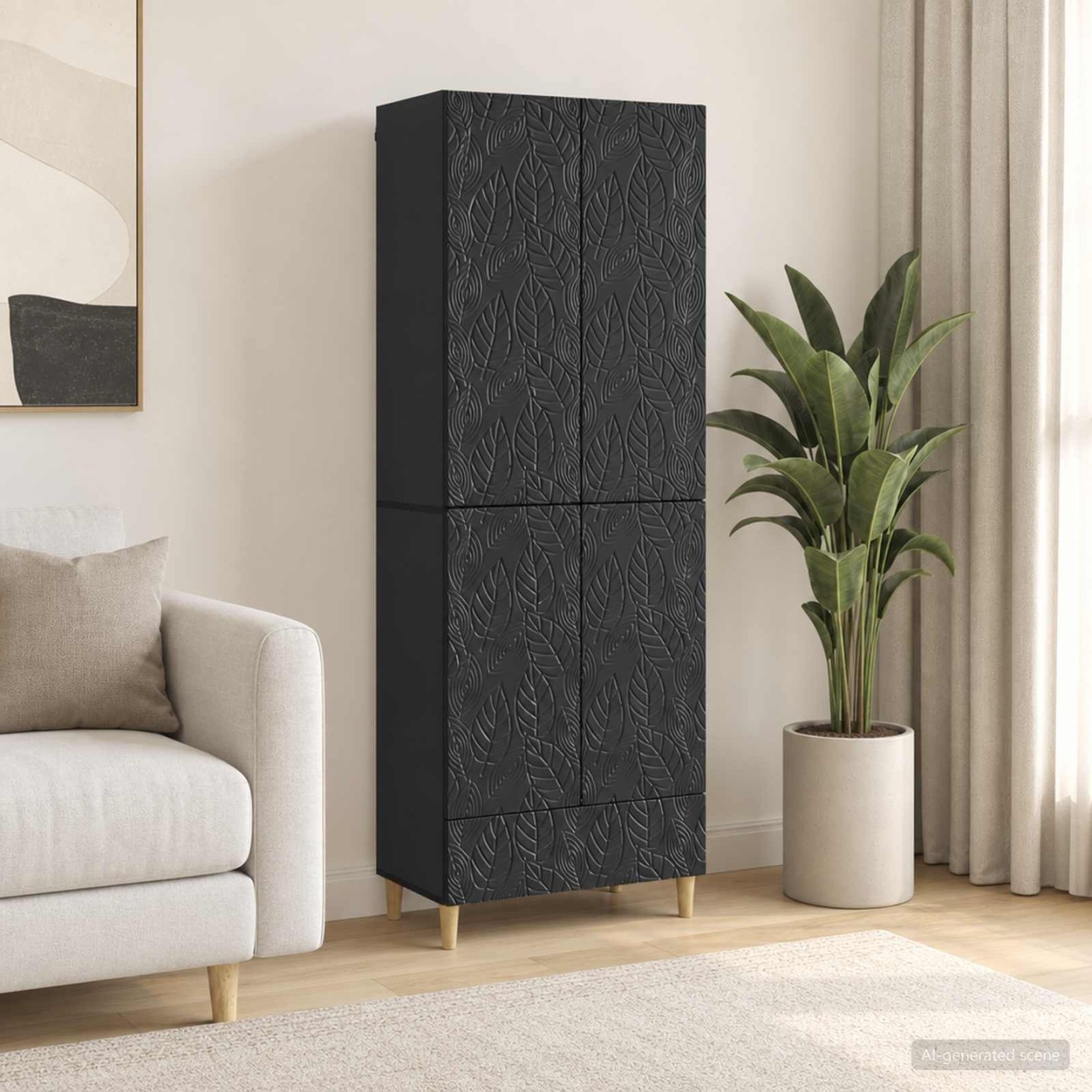 Ensemble de Meubles 2 pc Noir Bois d'ingénierie