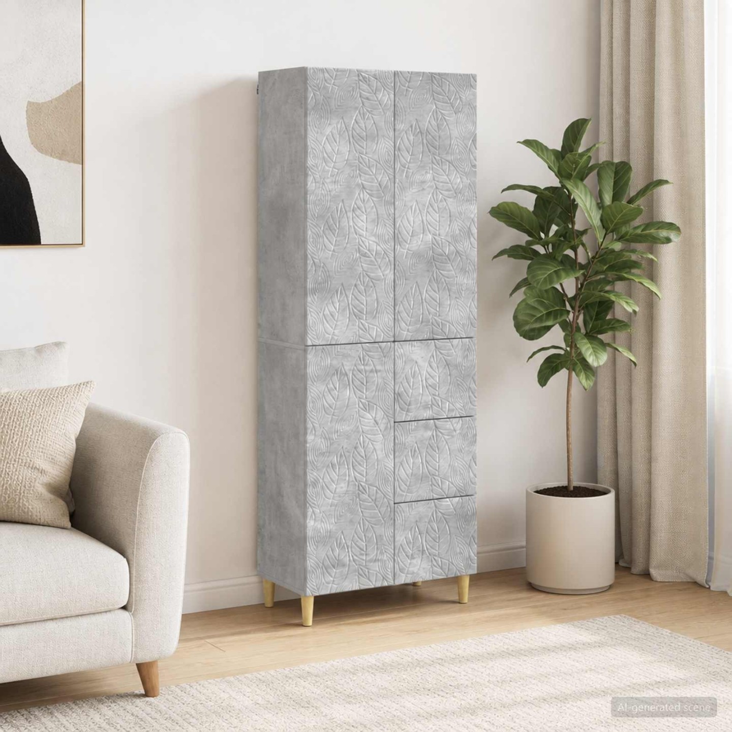 Ensemble de Meubles 2 pc Gris béton 66 x 34.5 x 90 cm