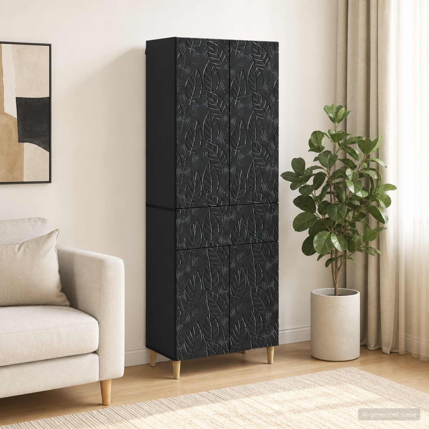 Ensemble de Meubles 2 pc Noir Bois d'ingénierie