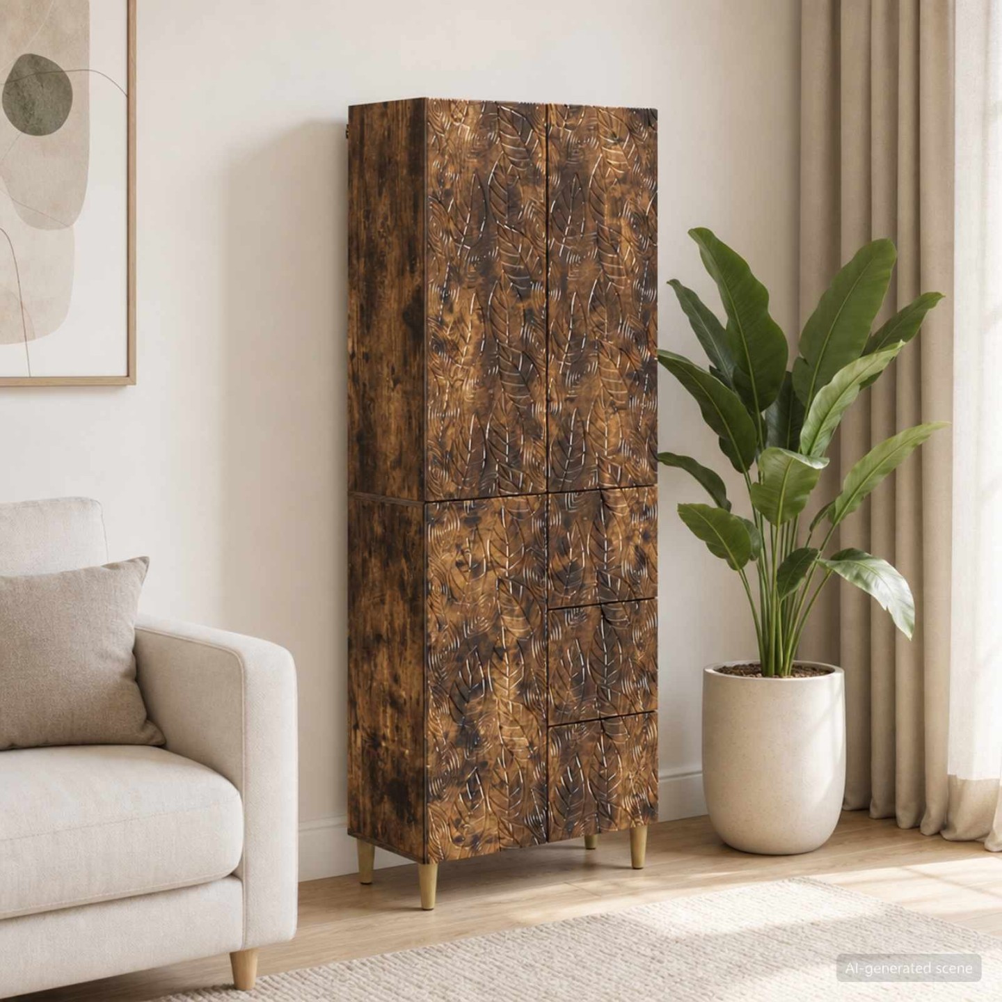 Ensemble de Meubles 2 pc Chêne fumé 66 x 34.5 x 90 cm