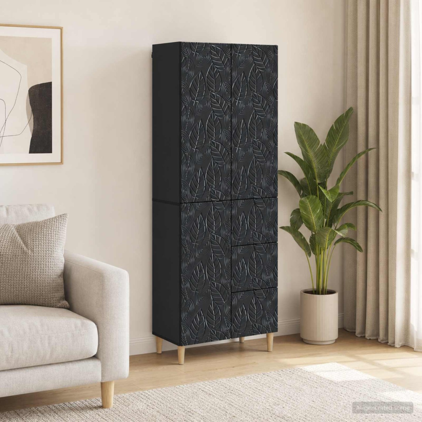 Ensemble de Meubles 2 pc Noir 66 x 34.5 x 90 cm Engineered Wood
