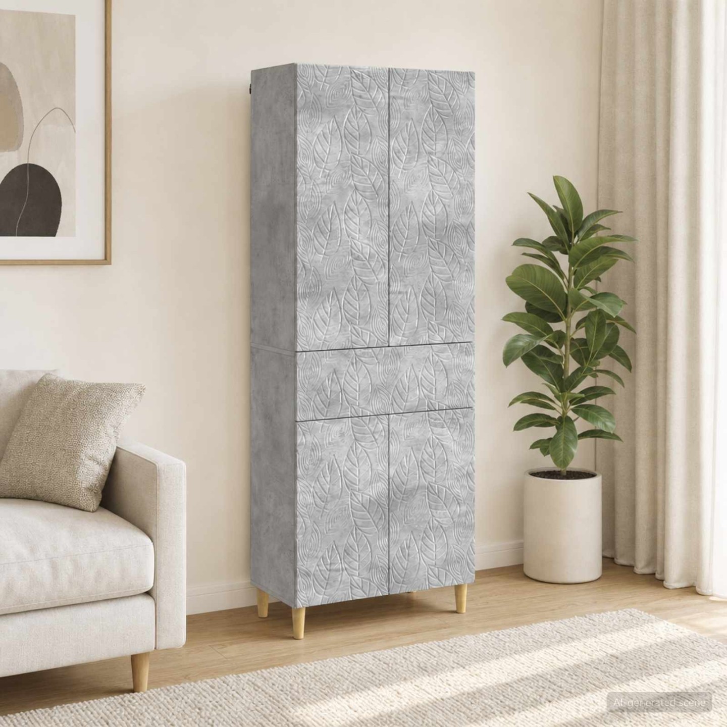 Ensemble de Meubles 2 pc Gris béton Bois d'ingénierie