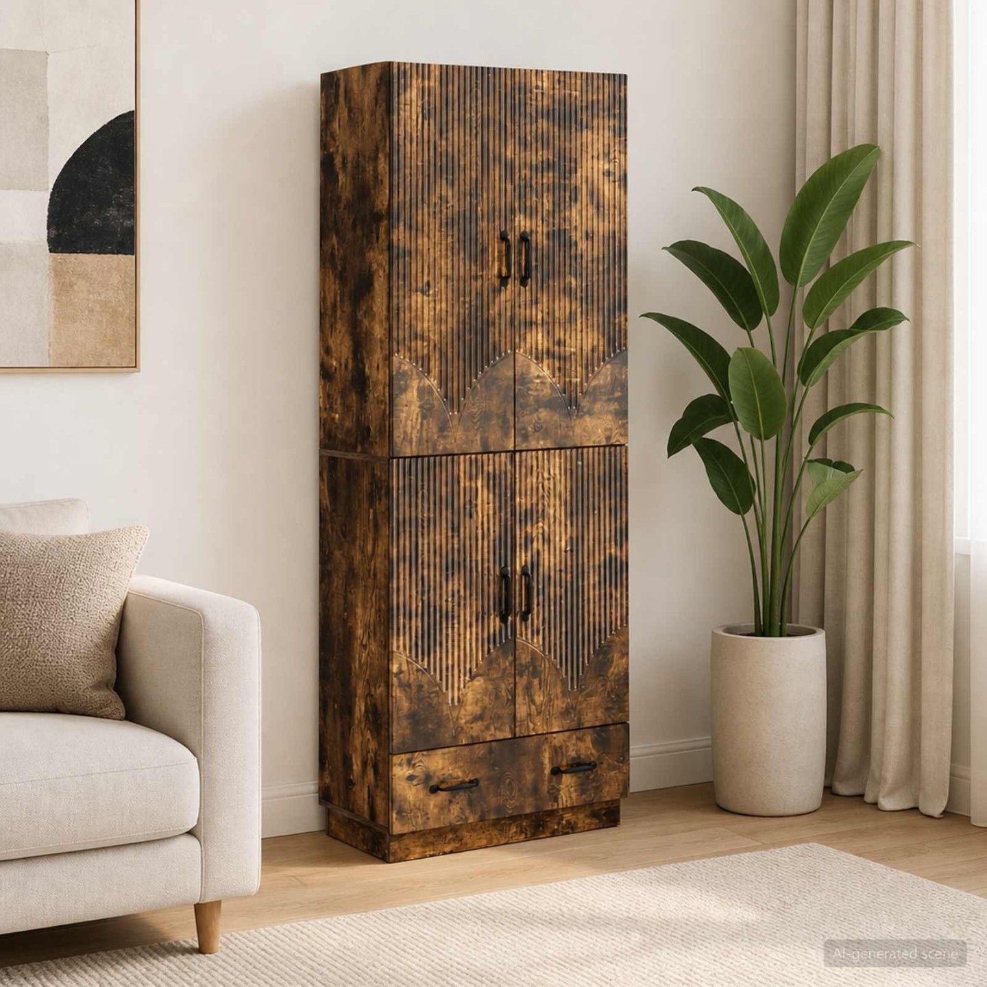 Ensemble de Meubles 2 pc Chêne fumé Bois d'ingénierie