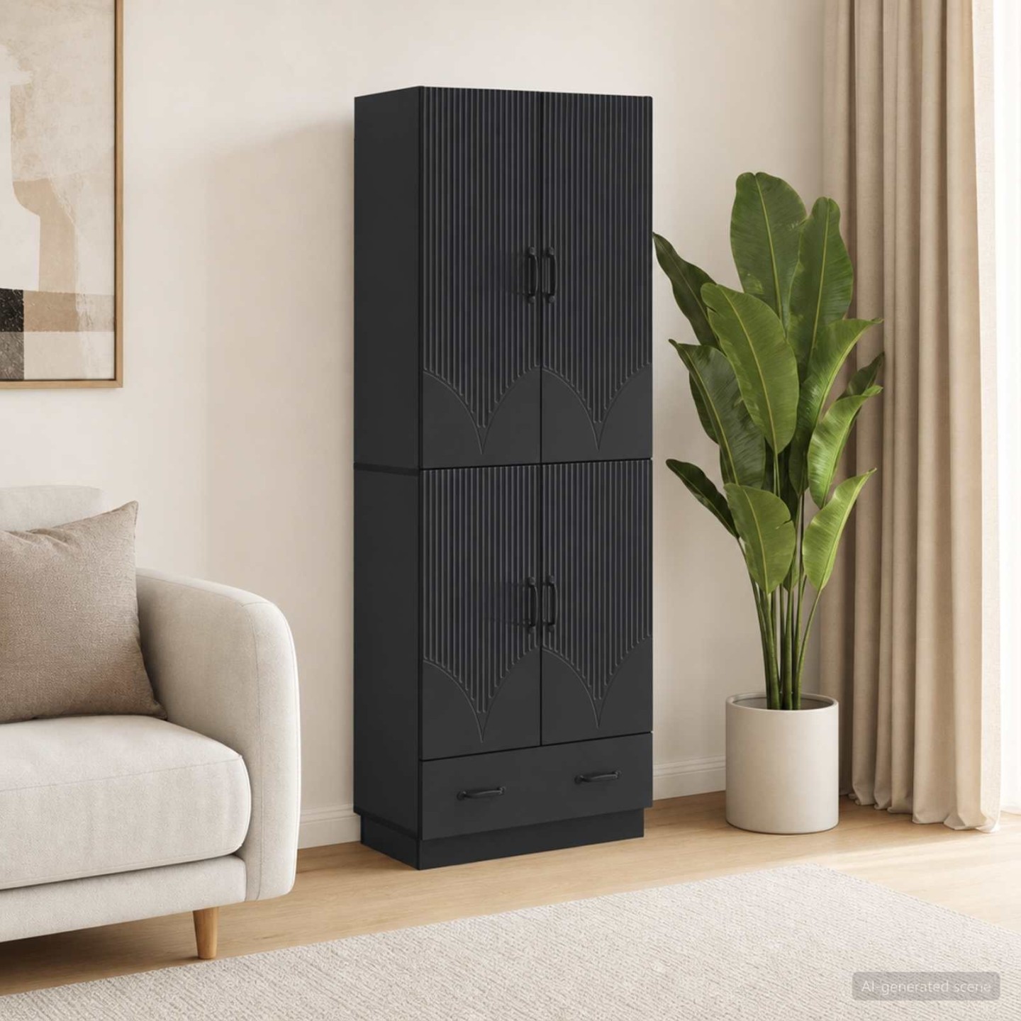 Ensemble de Meubles 2 pc Noir Bois d'ingénierie