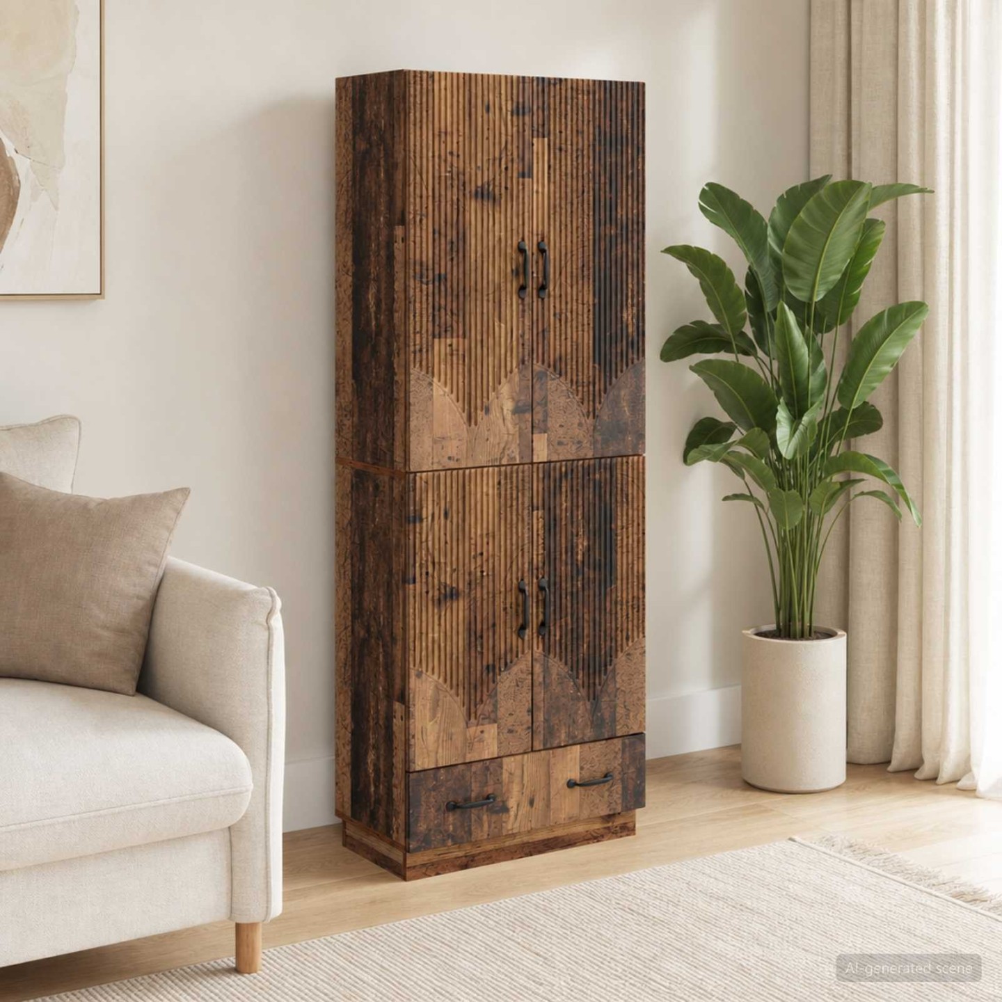 Ensemble de Meubles 2 pc Bois ancien Bois d'ingénierie