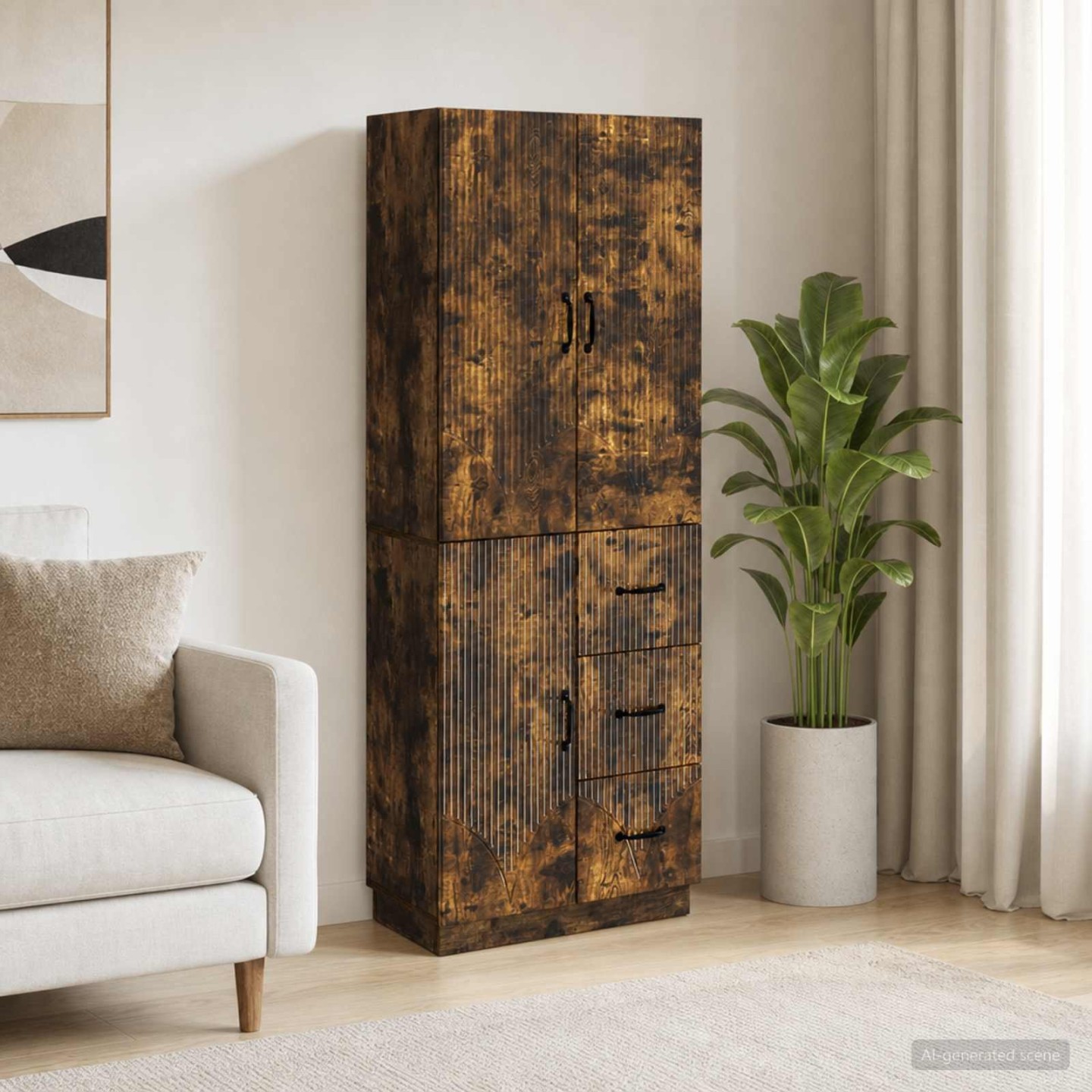 Ensemble de Meubles 2 pc Chêne fumé Bois d'ingénierie