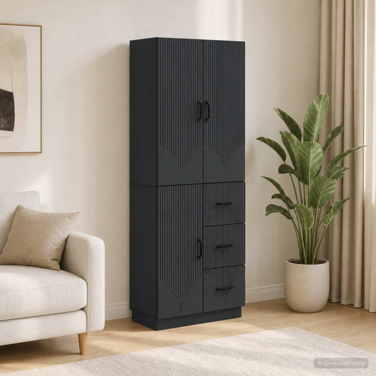 Ensemble de Meubles 2 pc Noir Bois d'ingénierie