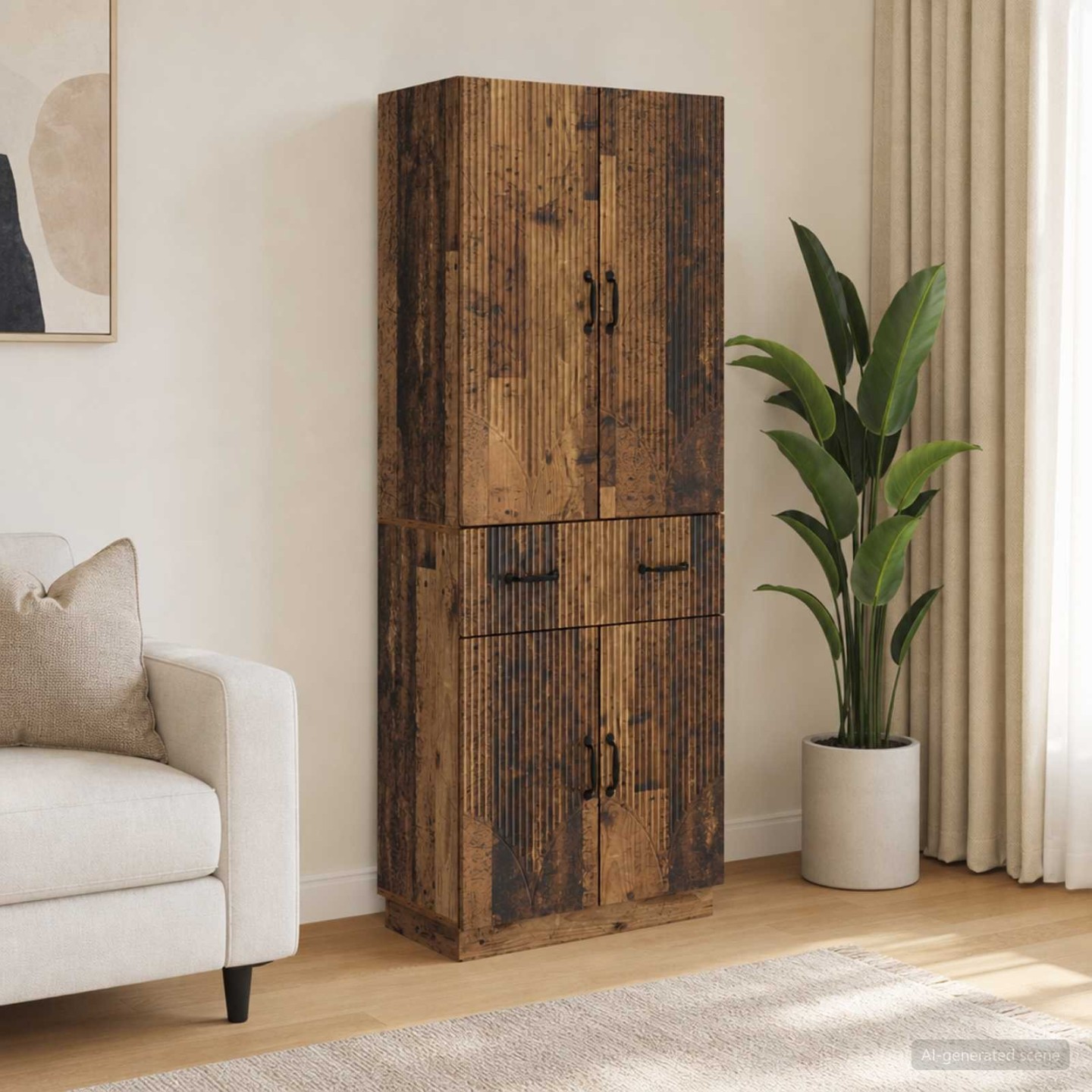 Ensemble de Meubles 2 pc Bois ancien Bois d'ingénierie