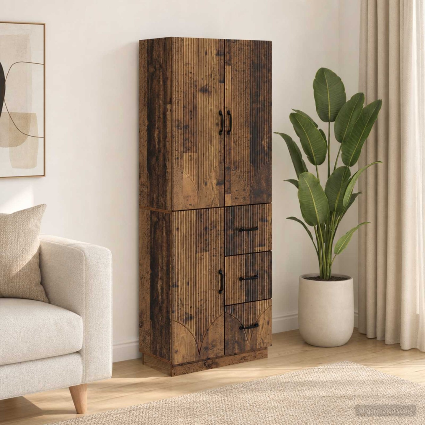 Ensemble de Meubles 2 pc Bois ancien Bois d'ingénierie
