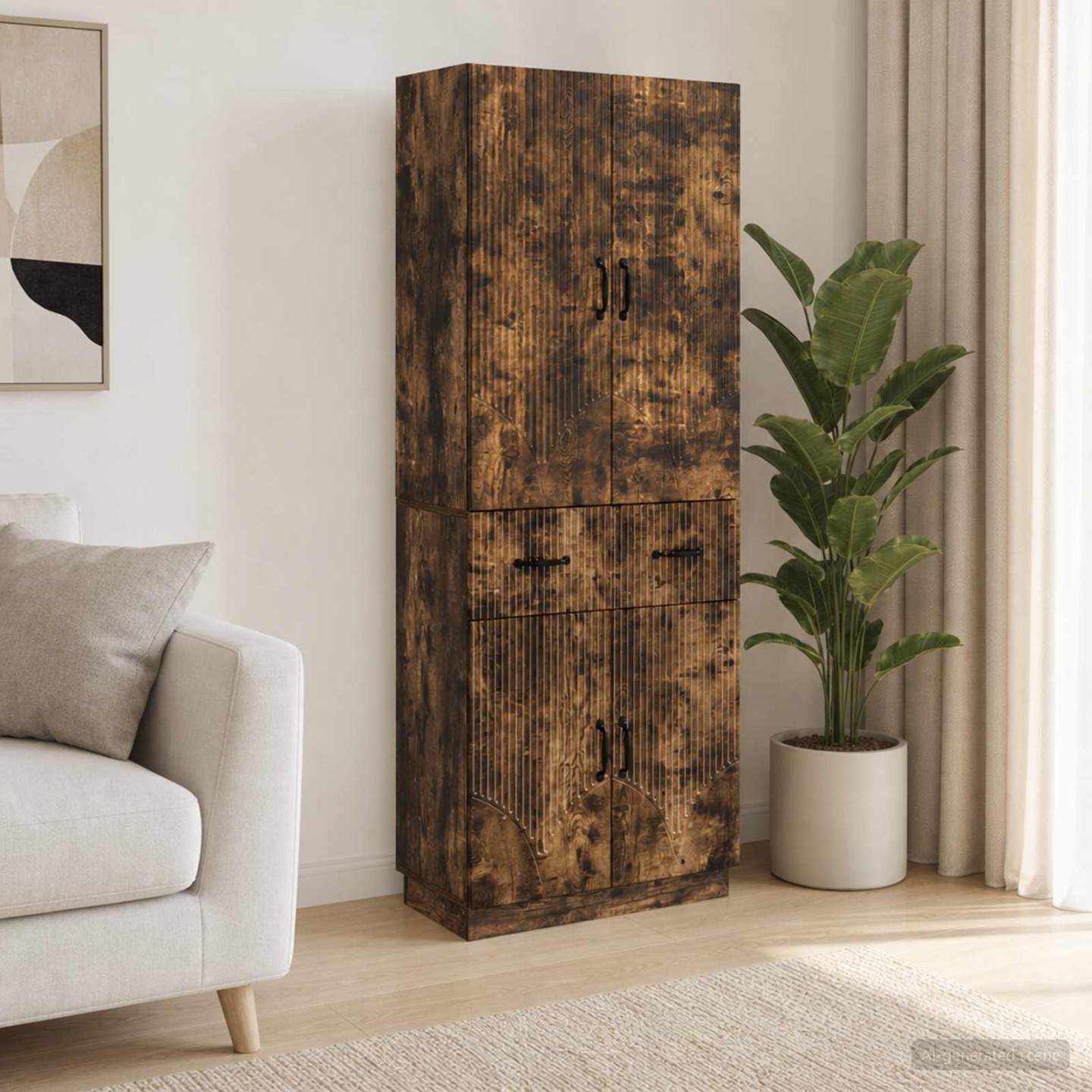 Ensemble de Meubles 2 pc Chêne fumé Bois d'ingénierie