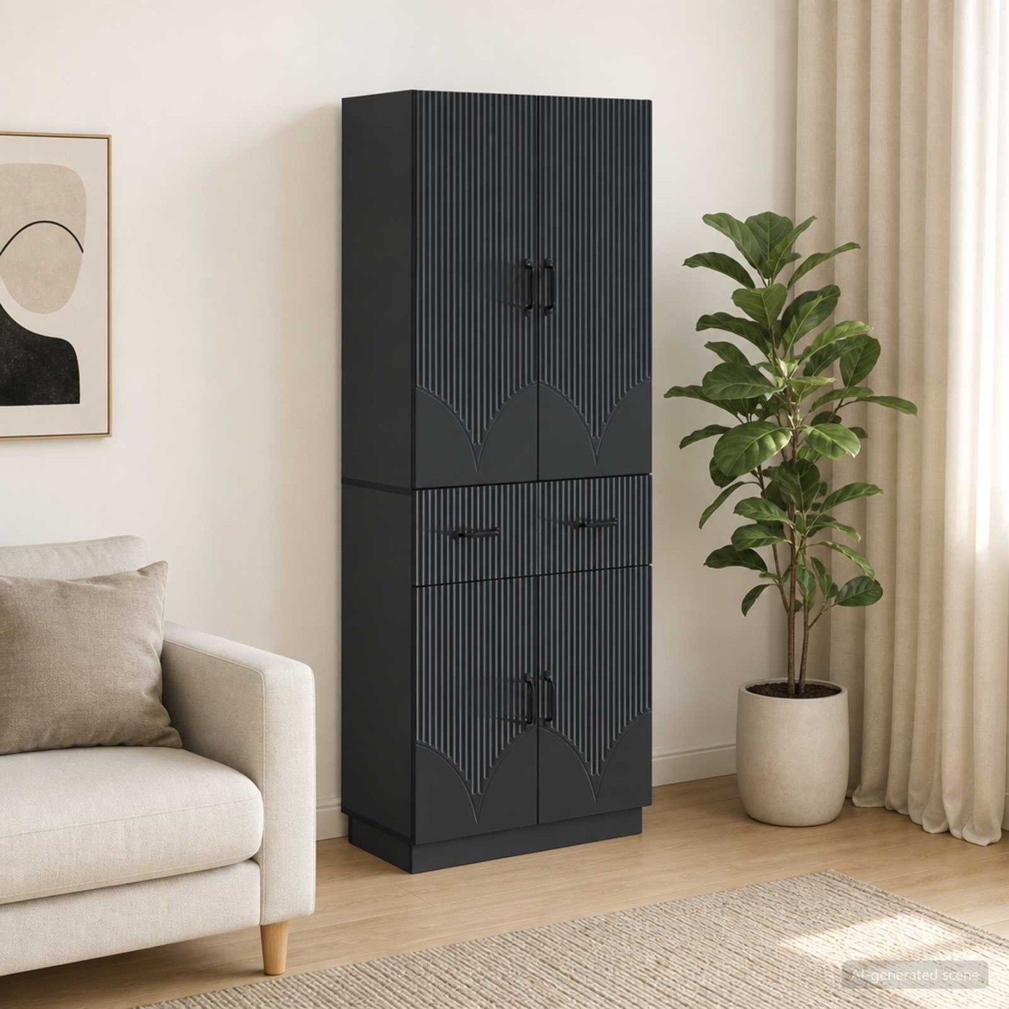 Ensemble de Meubles 2 pc Noir Bois d'ingénierie