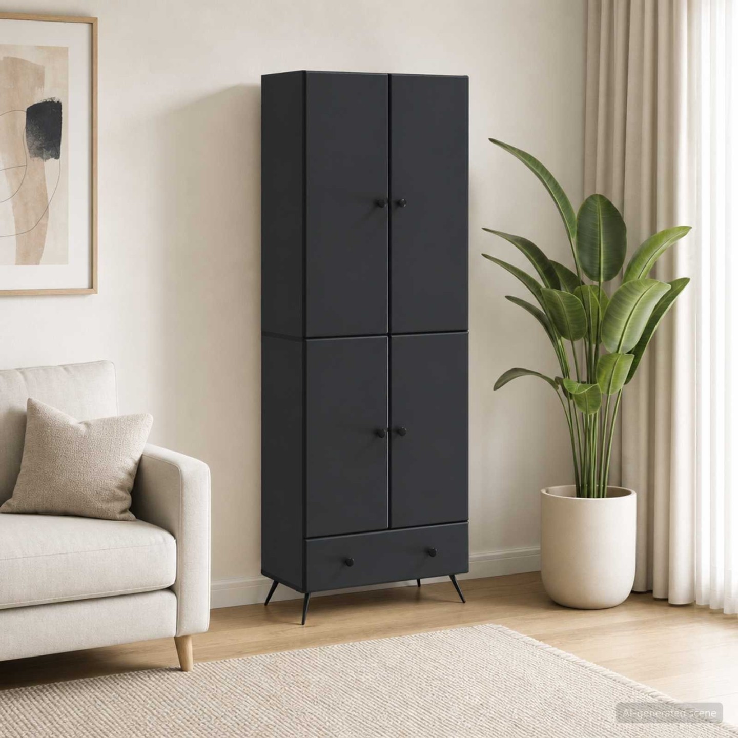 Ensemble de Meubles 2 pc Noir Bois d'ingénierie