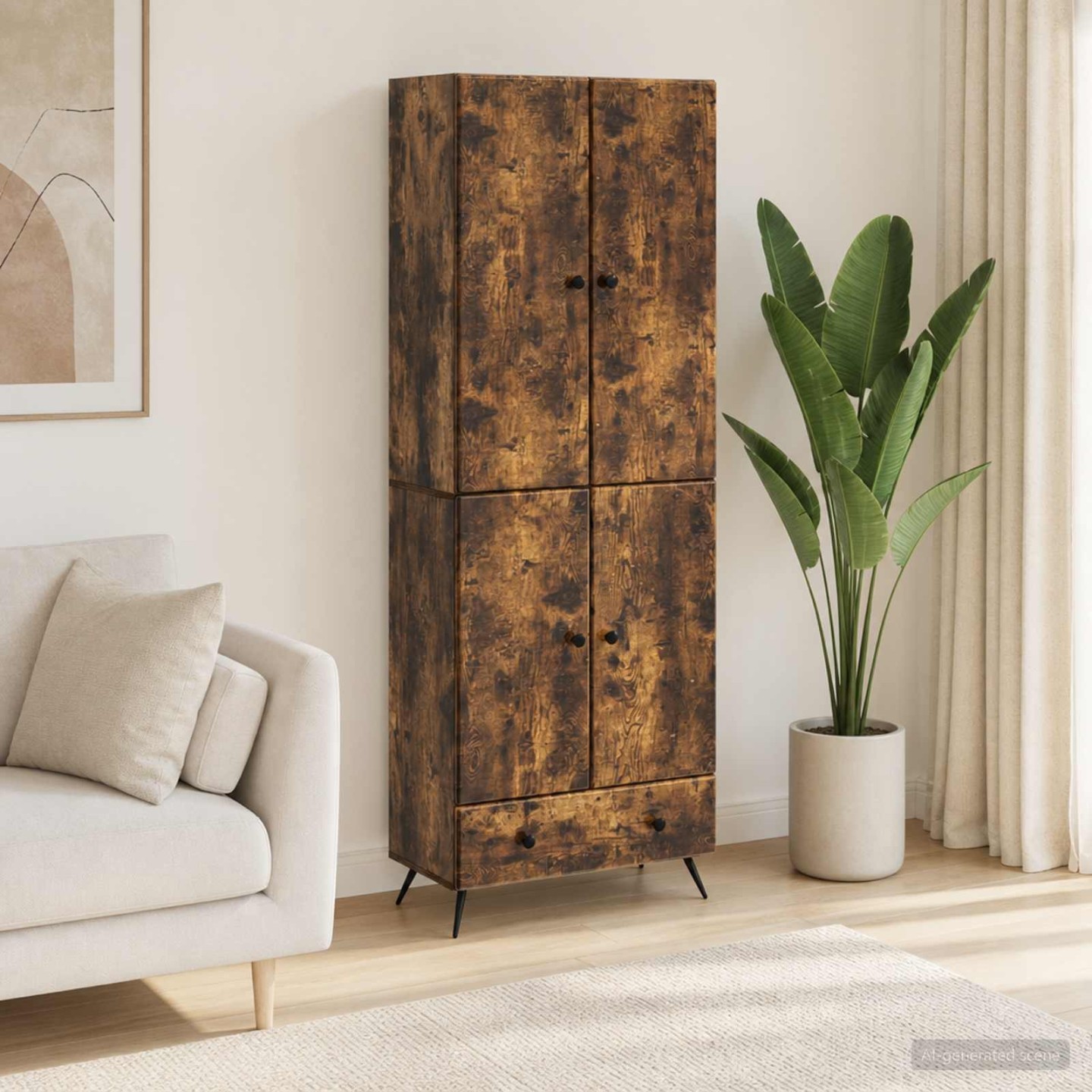 Ensemble de Meubles 2 pc Chêne fumé Bois d'ingénierie