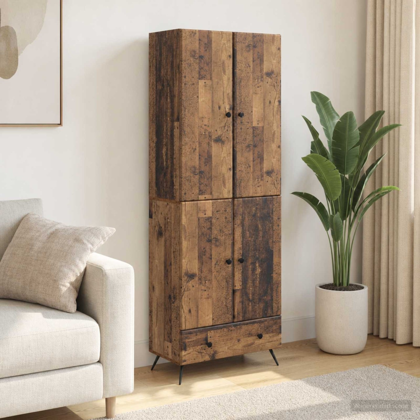 Ensemble de Meubles 2 pc Bois ancien Bois d'ingénierie