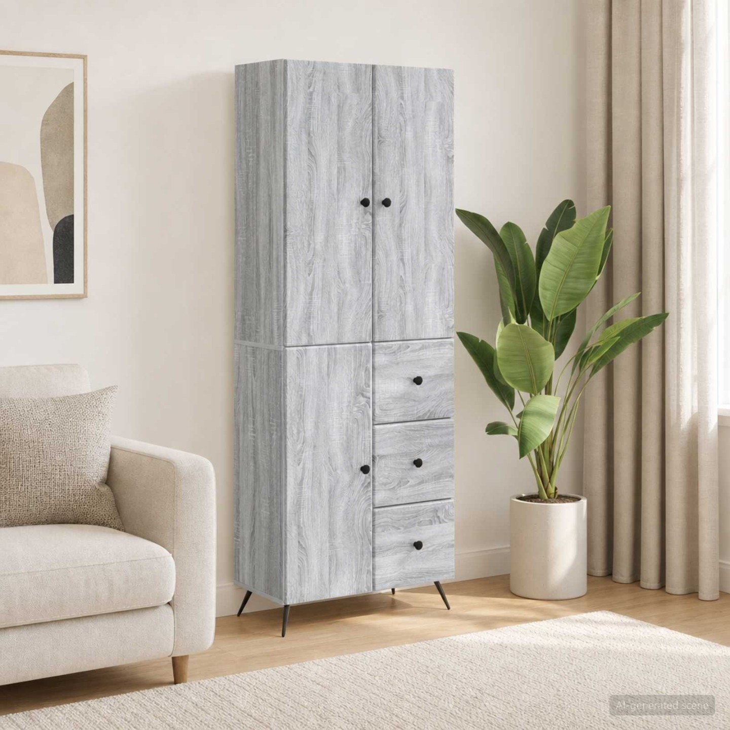 Ensemble de Meubles 2 pc Sonoma gris Bois d'ingénierie