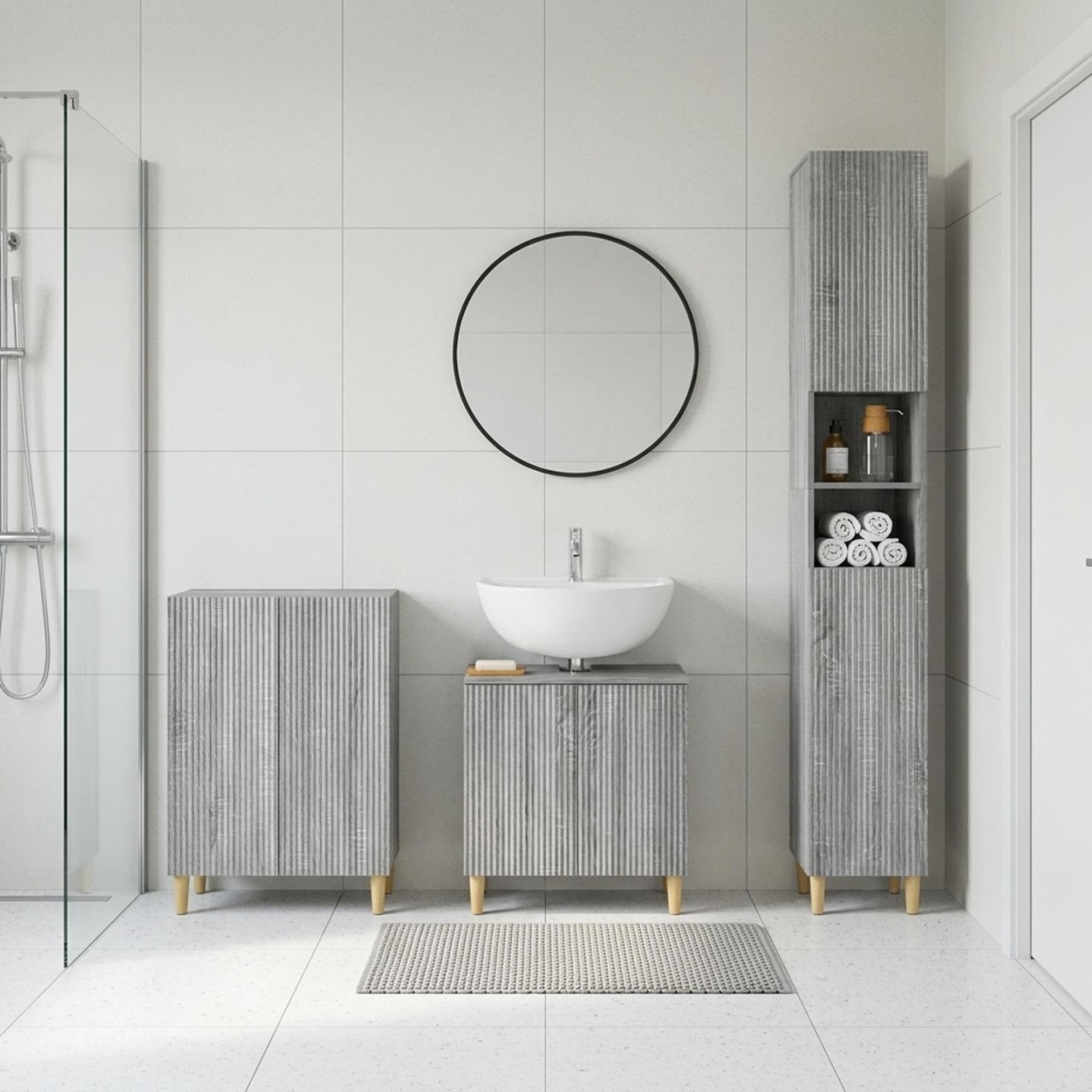 Ensemble de meuble de salle de bain 3 pièces ARNHEM Sonoma gris