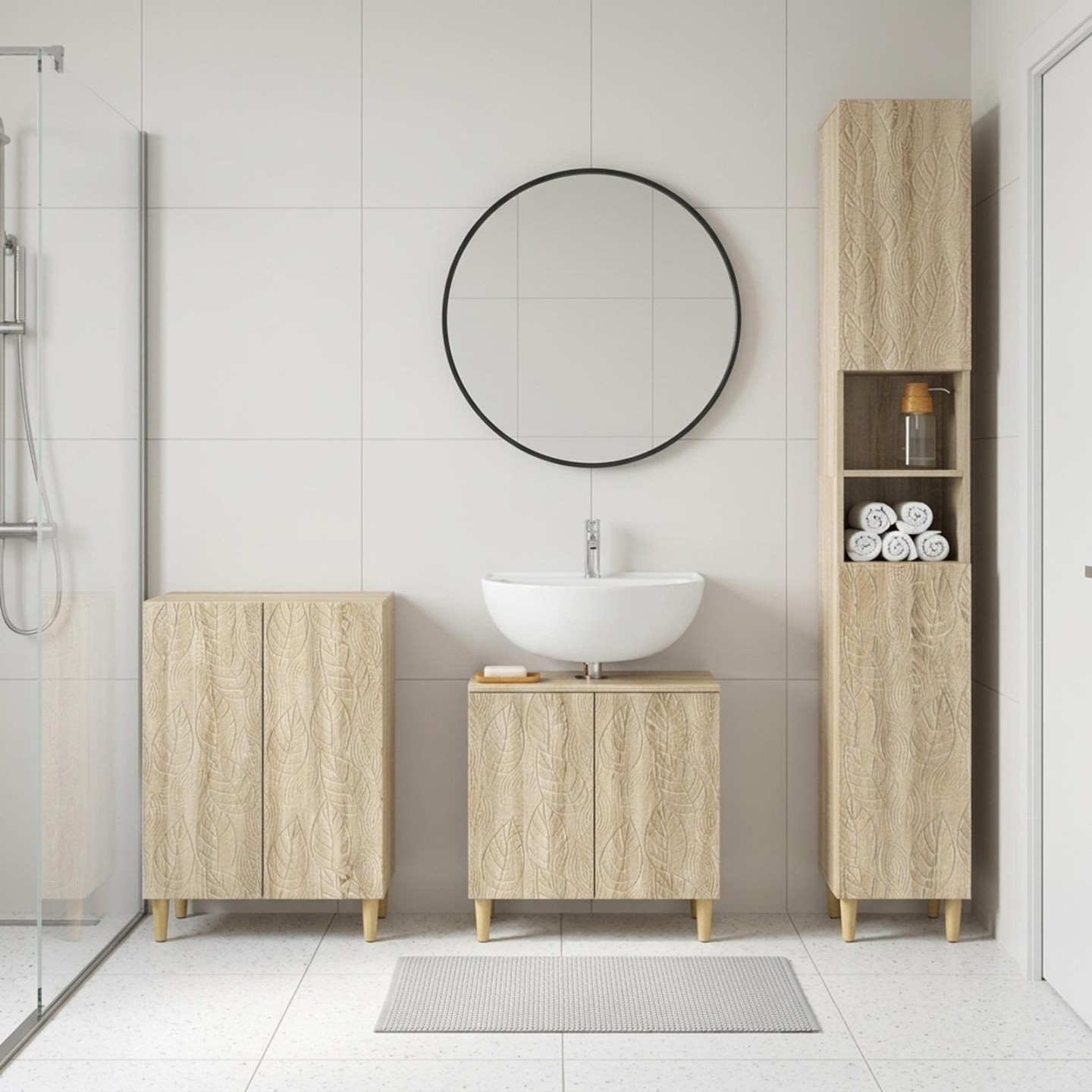 Ensemble de meuble de salle de bain 3 pièces DELFT Chêne Sonoma