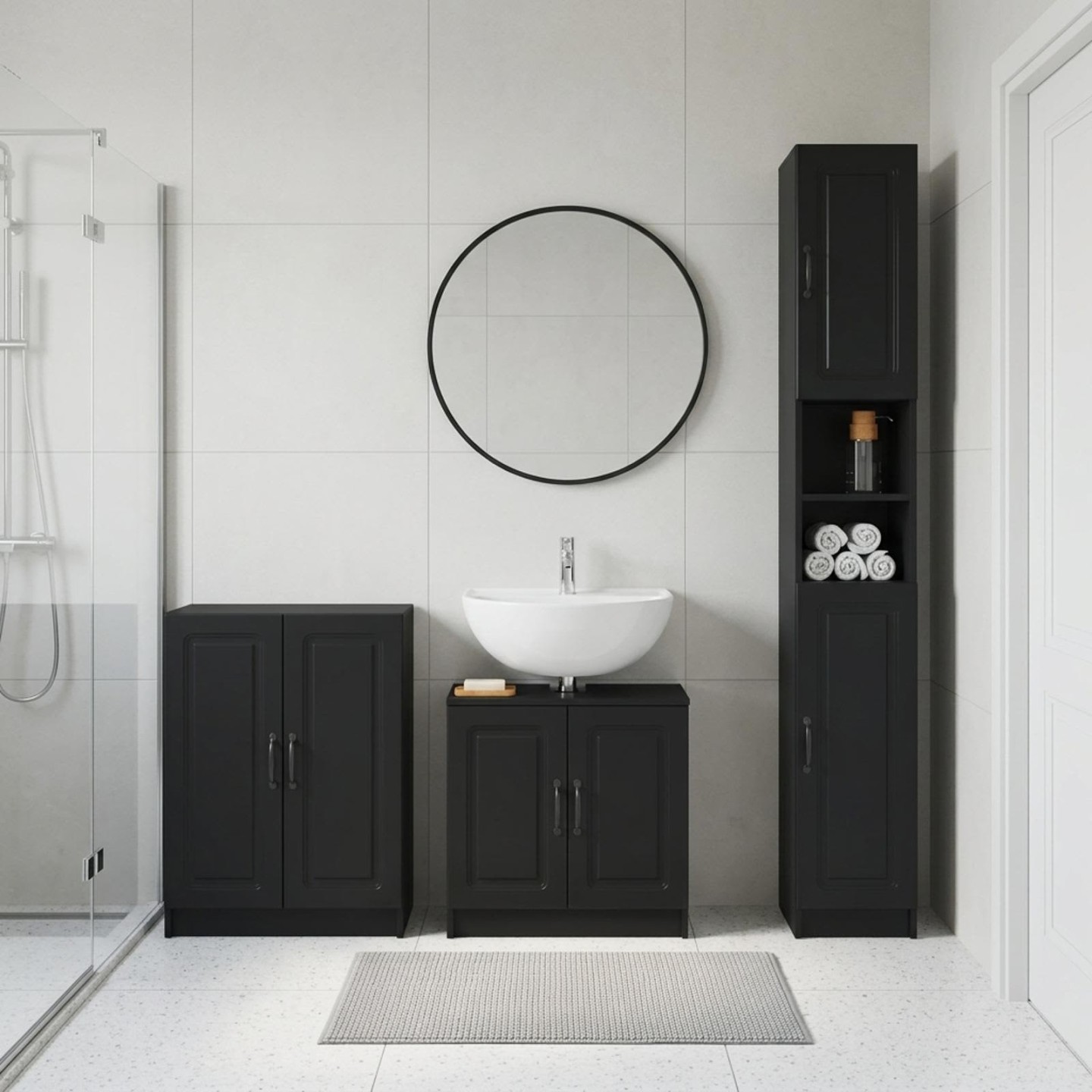 Ensemble de meuble de salle de bain 3 pièces UTRECHT Noir