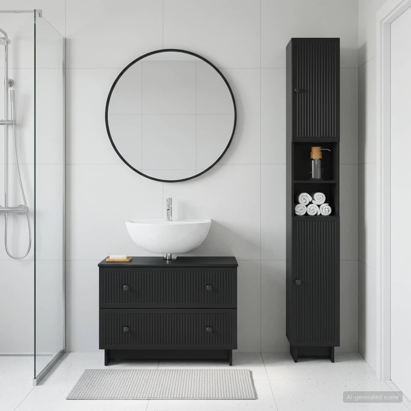 Ensemble de 2 meubles de salle de bain EDE Noir
