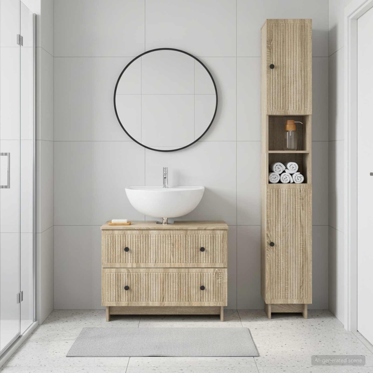 Ensemble de 2 meubles de salle de bain EDE Chêne Sonoma