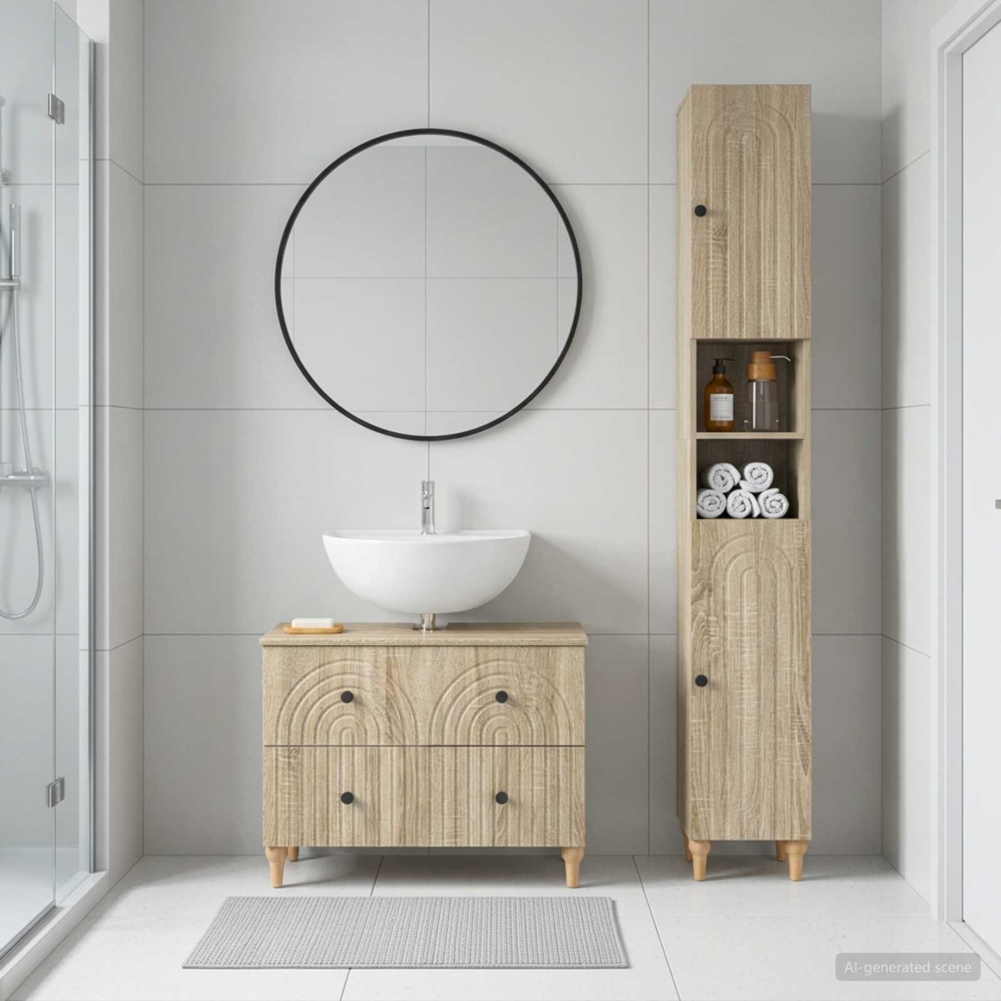 Ensemble de 2 meubles de salle de bain ALKMAAR Chêne Sonoma