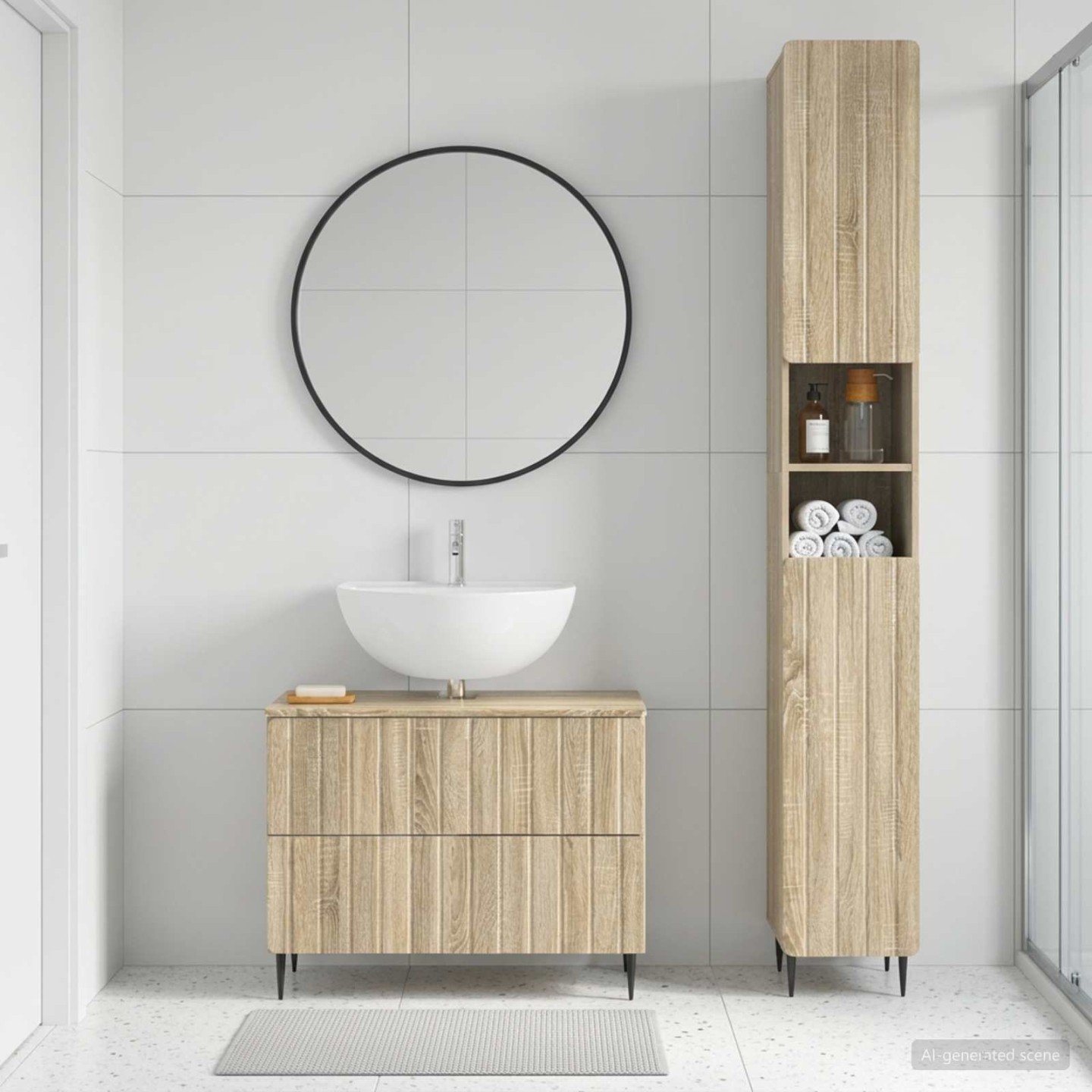 Ensemble de 2 meubles de salle de bain ZWOLLE Chêne Sonoma