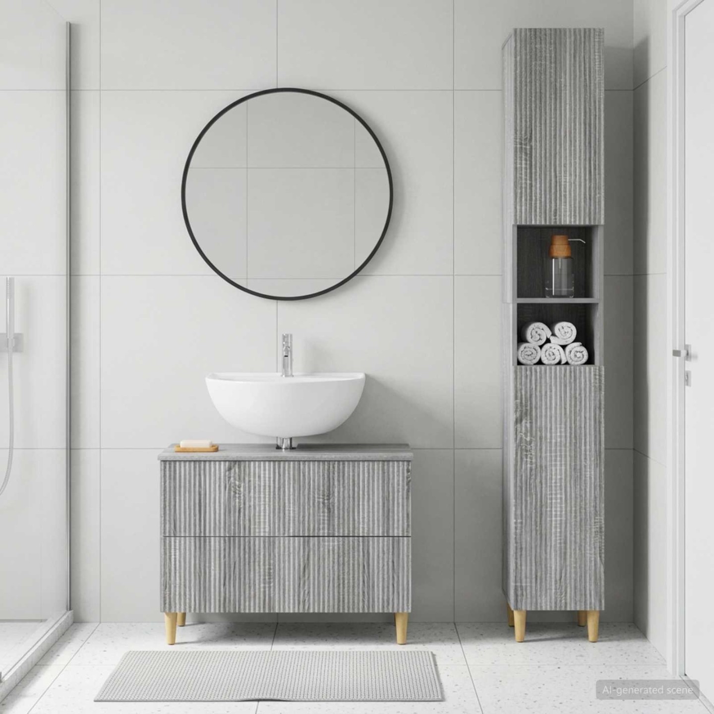 Ensemble de 2 meubles de salle de bain ARNHEM Sonoma gris