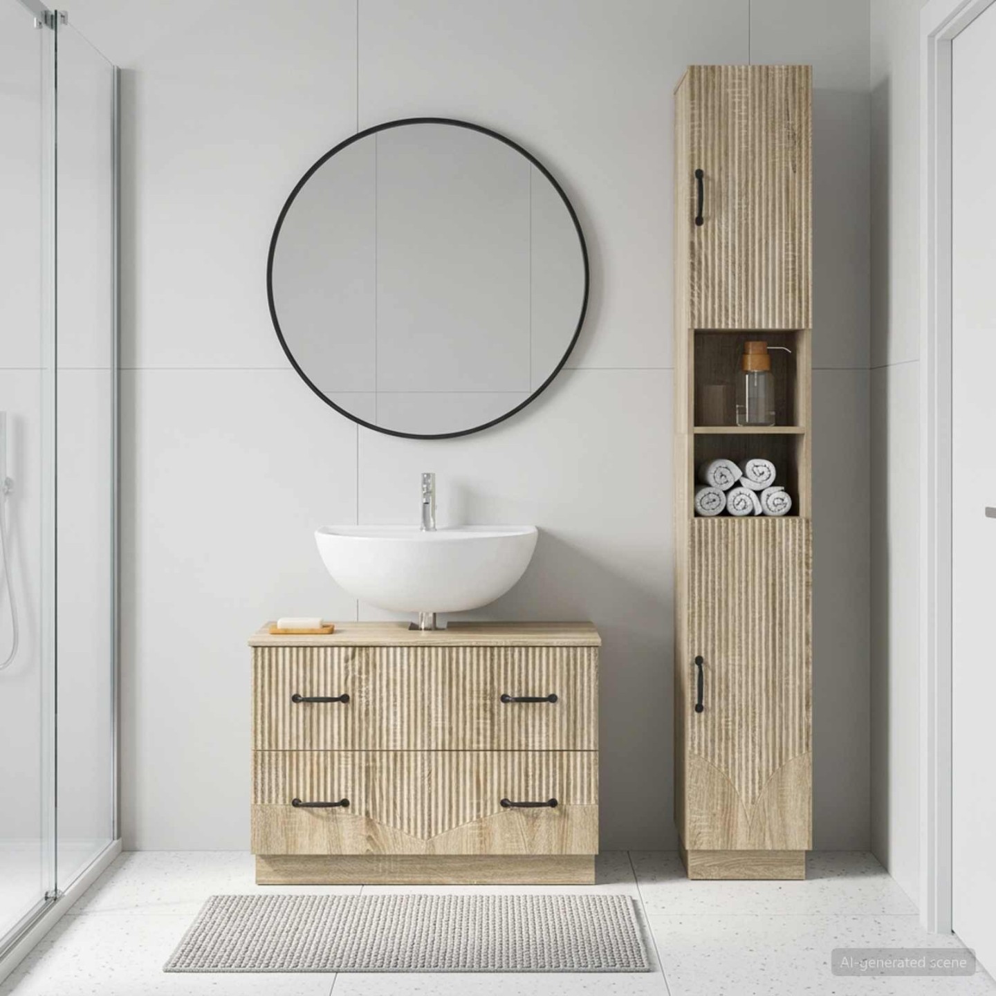 Ensemble de 2 meubles de salle de bain HOORN Chêne Sonoma