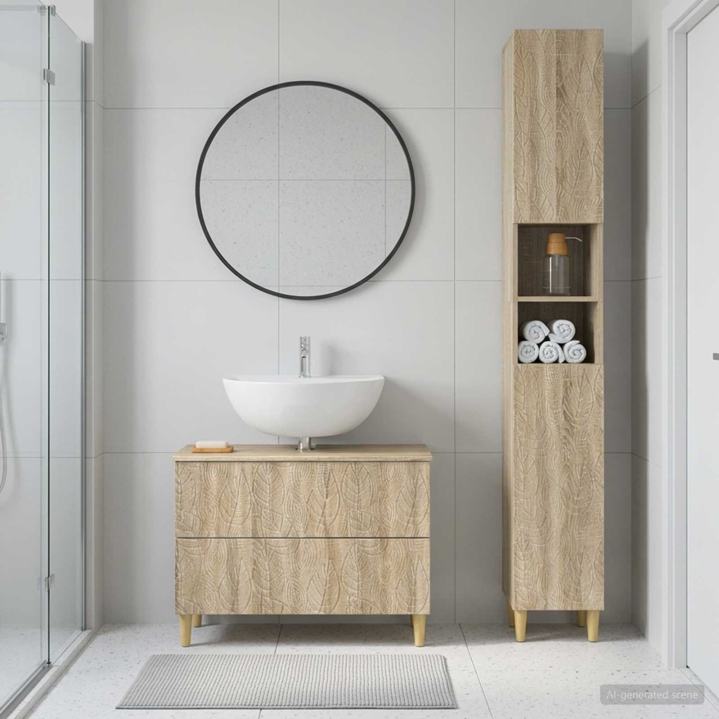 Ensemble de 2 meubles de salle de bain DELFT Chêne Sonoma