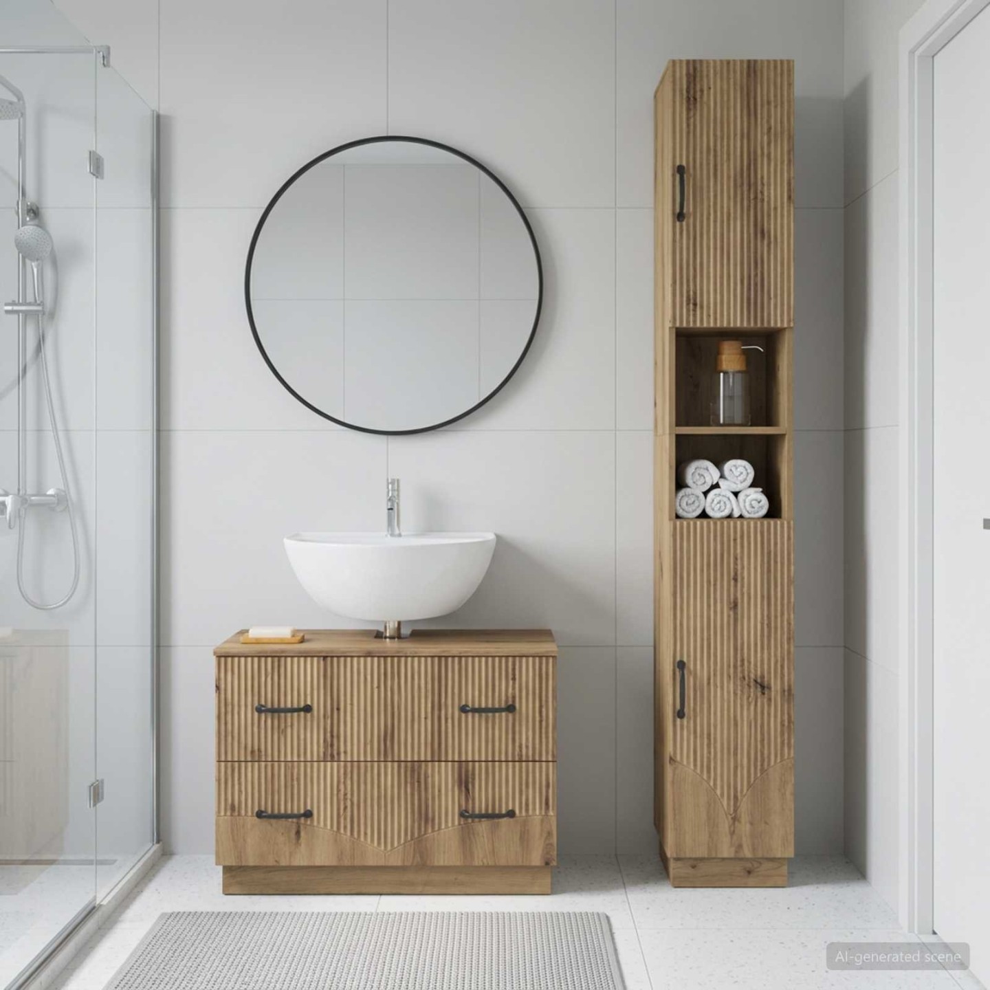 Ensemble de 2 meubles de salle de bain HOORN Chêne artisanal