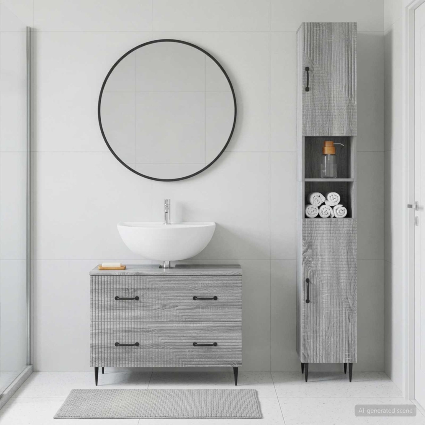 Ensemble de 2 meubles de salle de bain HAARLEM Sonoma gris