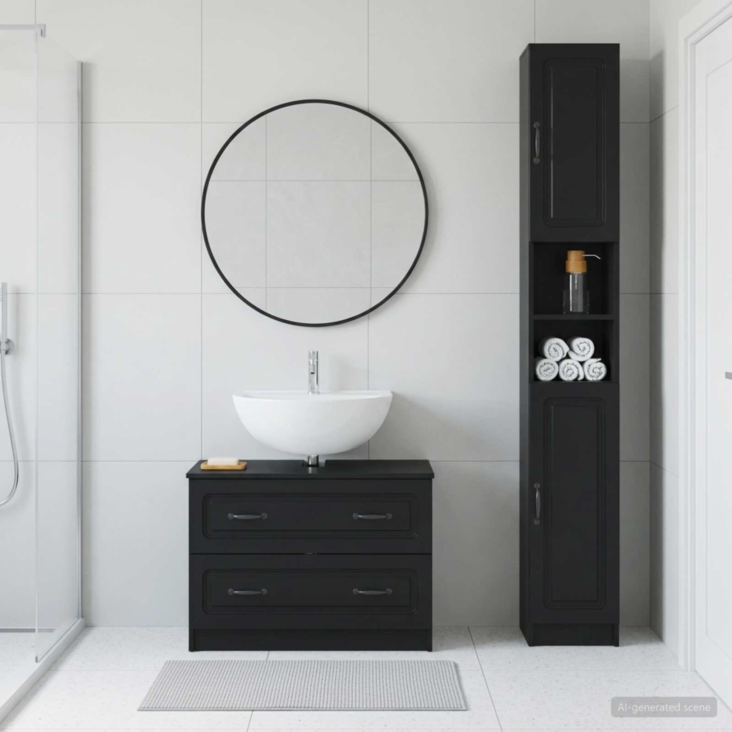 Ensemble de 2 meubles de salle de bain UTRECHT Noir