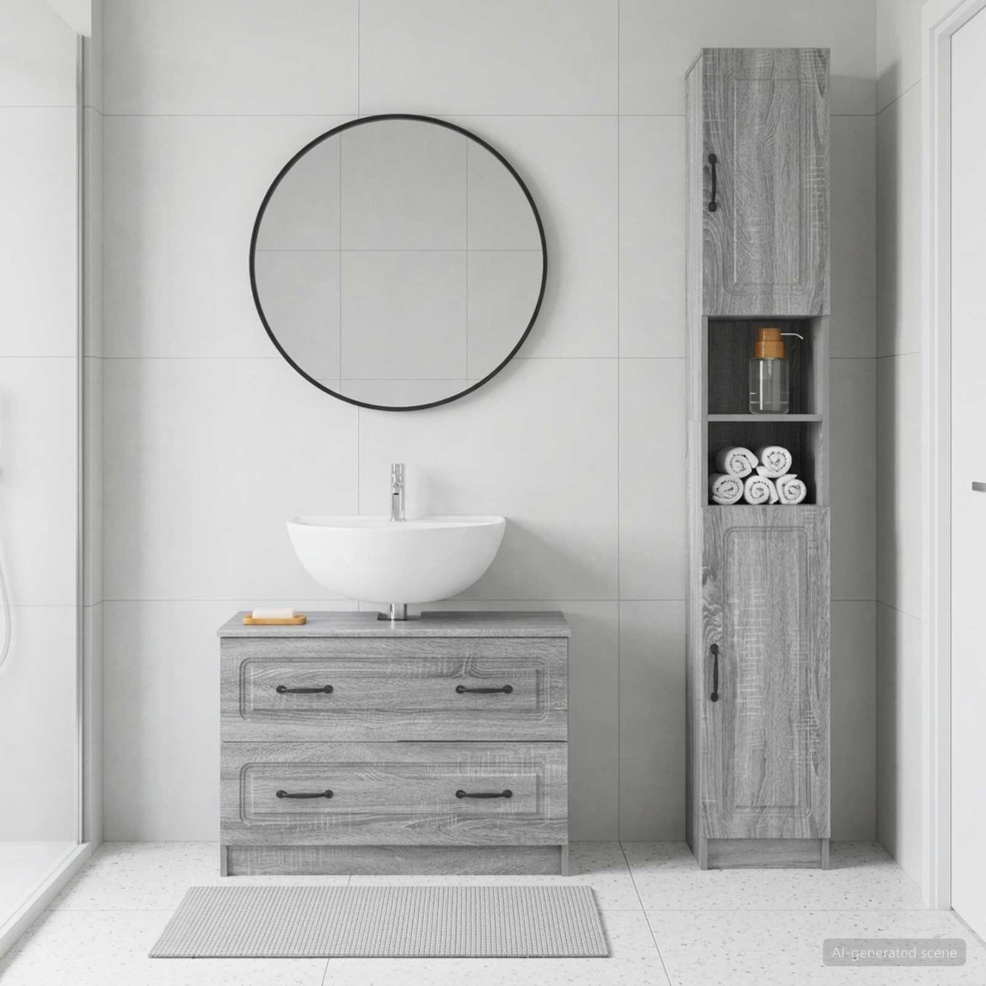 Ensemble de 2 meubles de salle de bain UTRECHT Sonoma gris