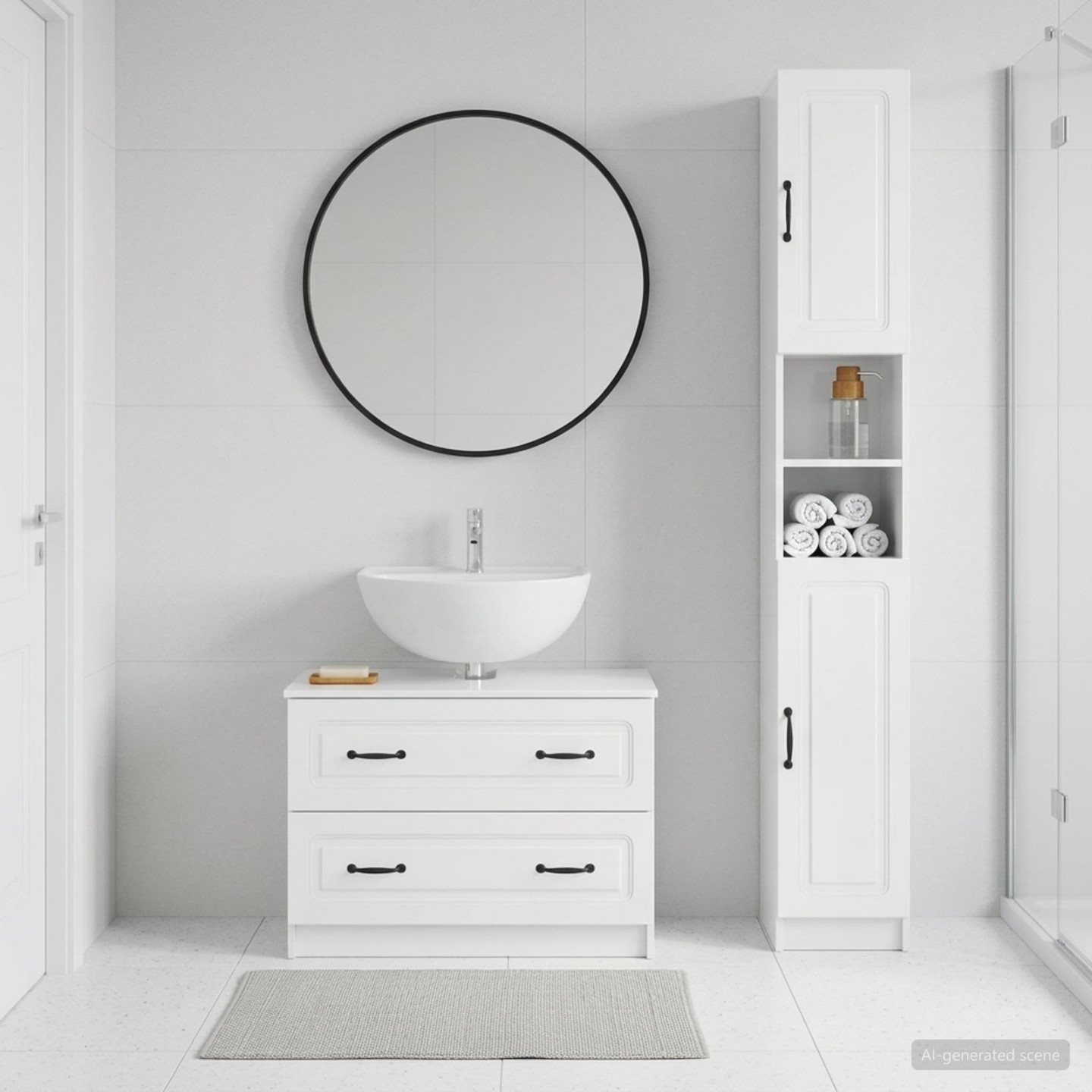 Ensemble de 2 meubles de salle de bain UTRECHT Blanc brillant
