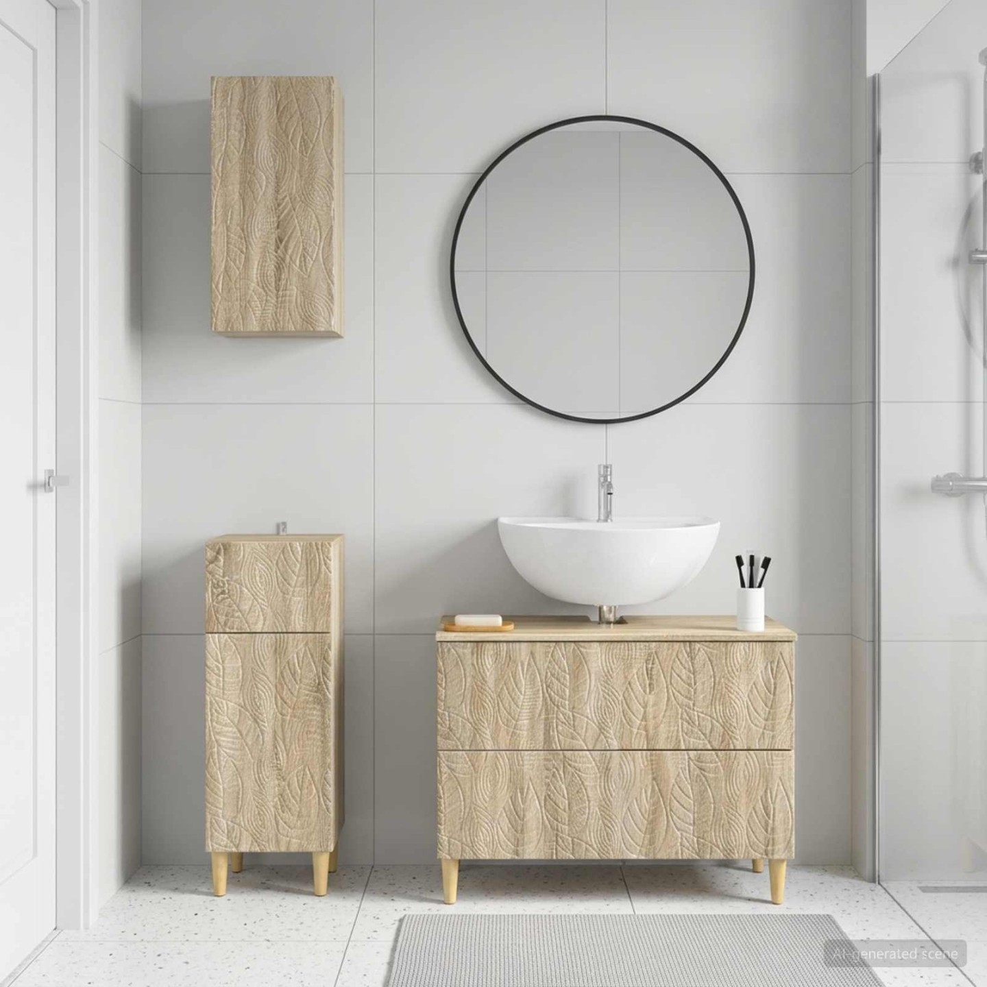Ensemble de meuble de salle de bain 3 pièces DELFT Chêne Sonoma