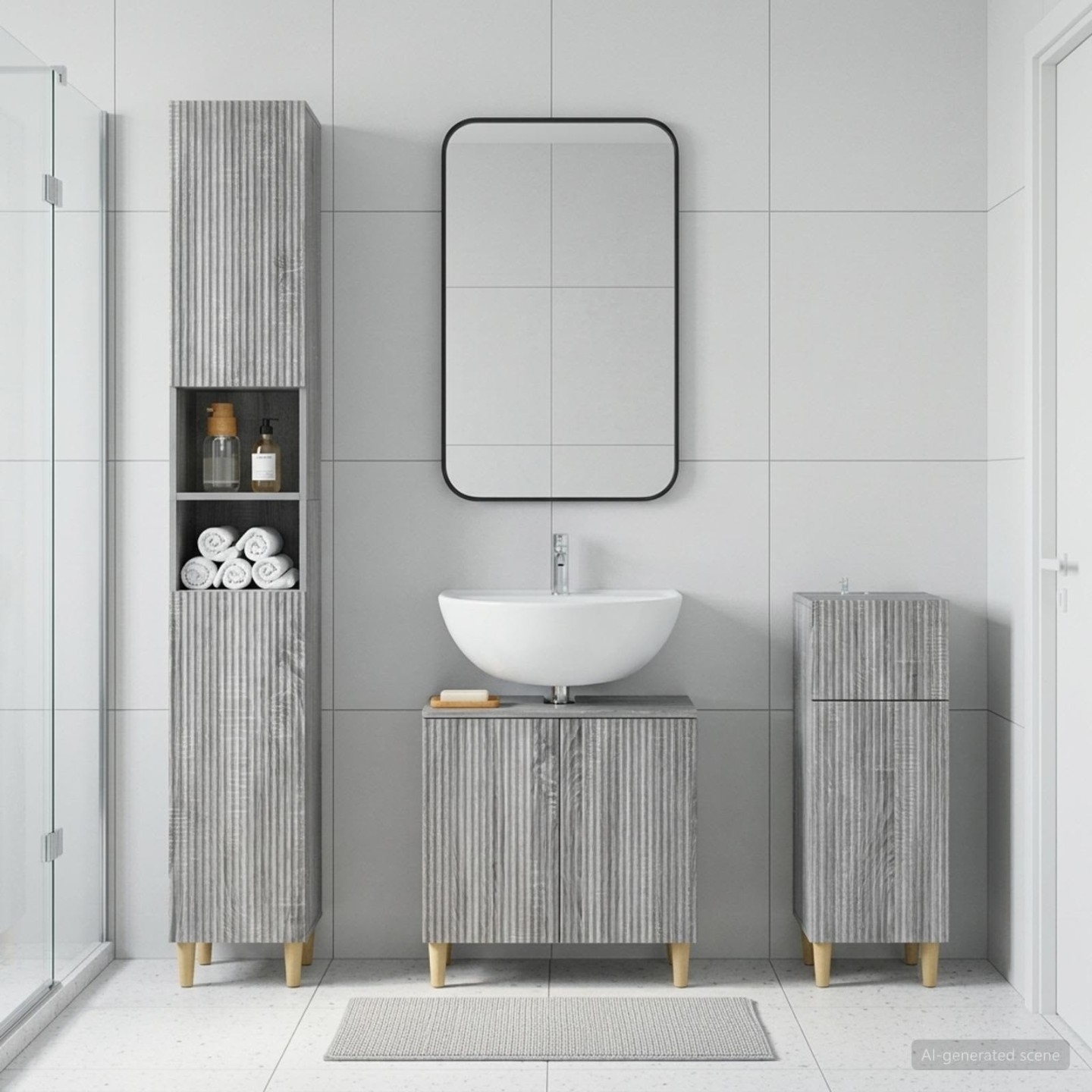 Ensemble de meuble de salle de bain 3 pièces ARNHEM Sonoma gris