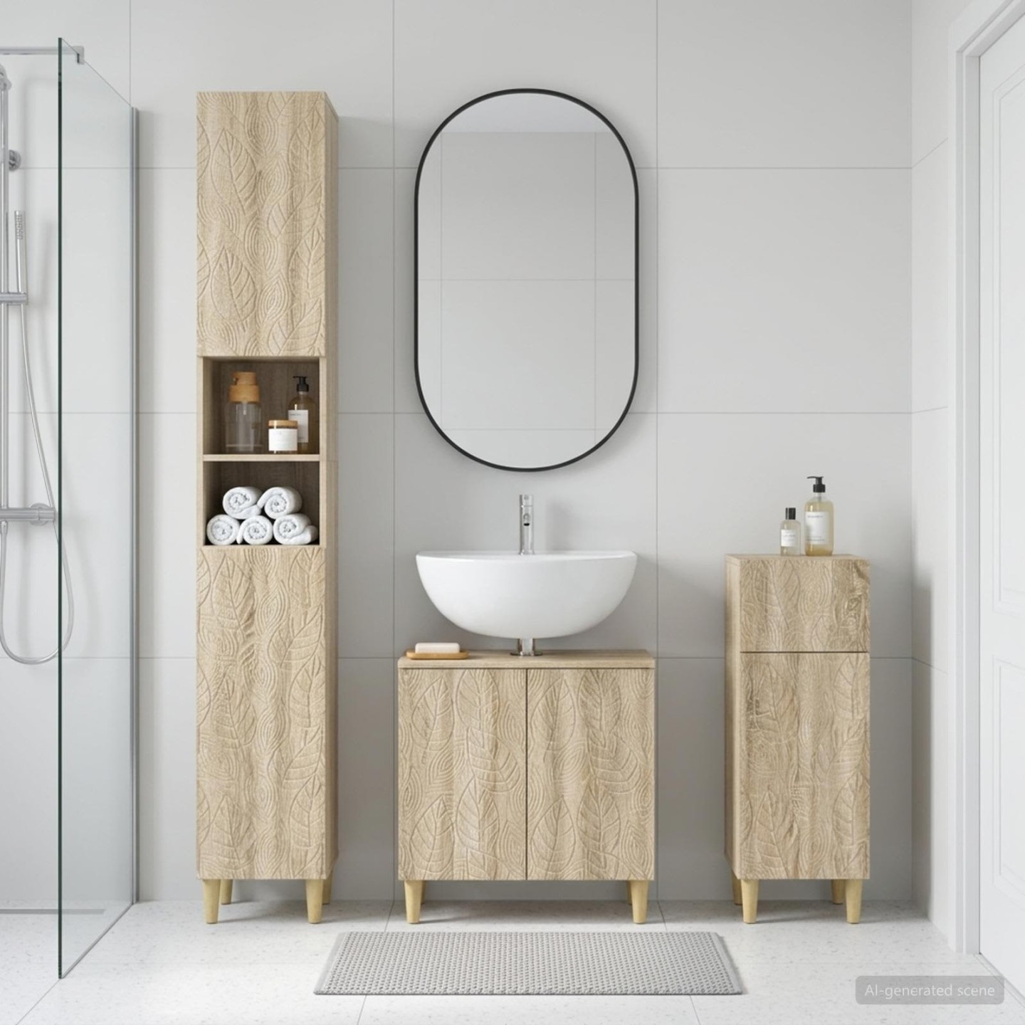 Ensemble de meuble de salle de bain 3 pièces DELFT Chêne Sonoma