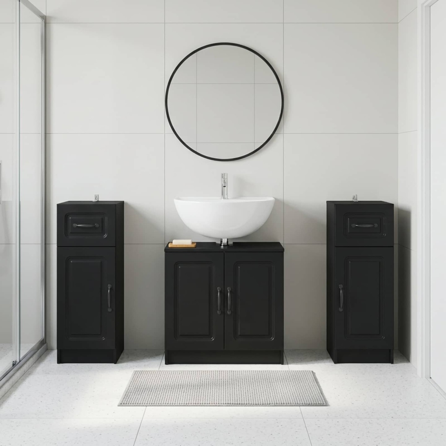 Ensemble de meuble de salle de bain 3 pièces UTRECHT Noir