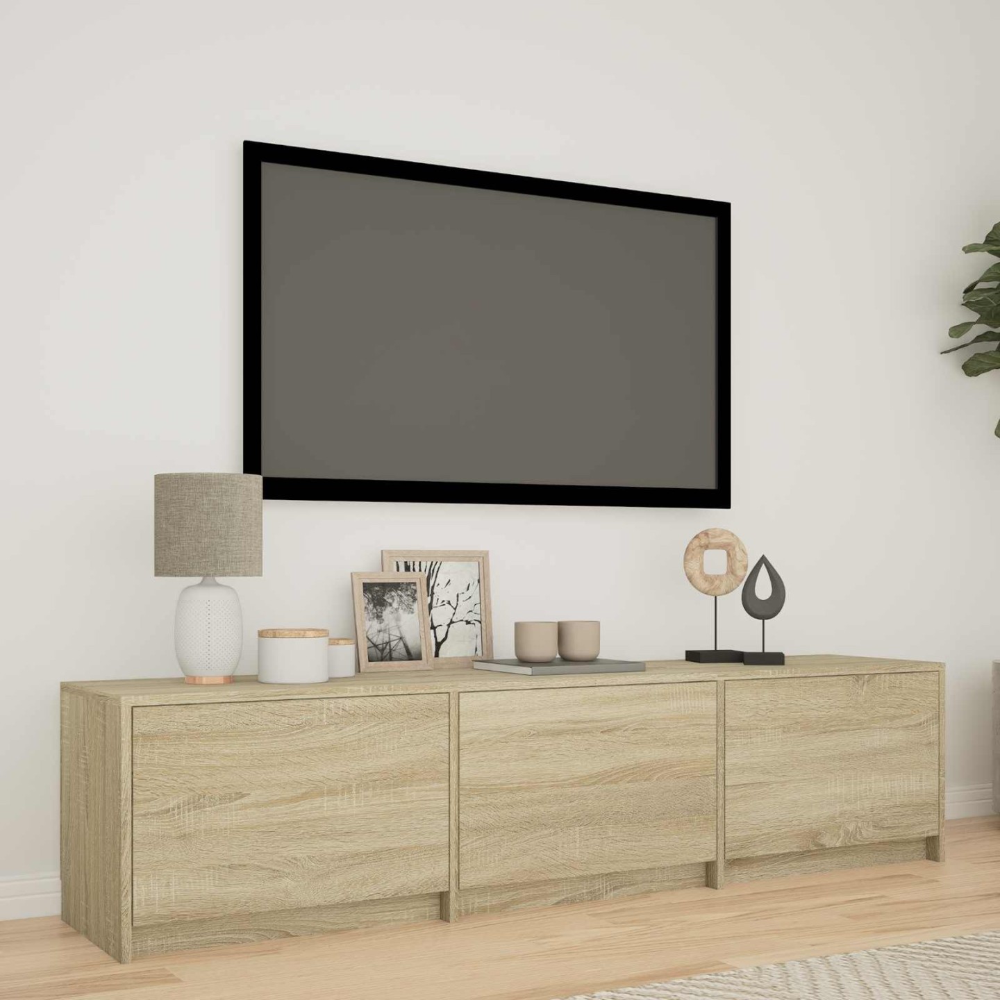 TV Cabinet with LED 165 x 34 x 40 cm Chêne Sonoma