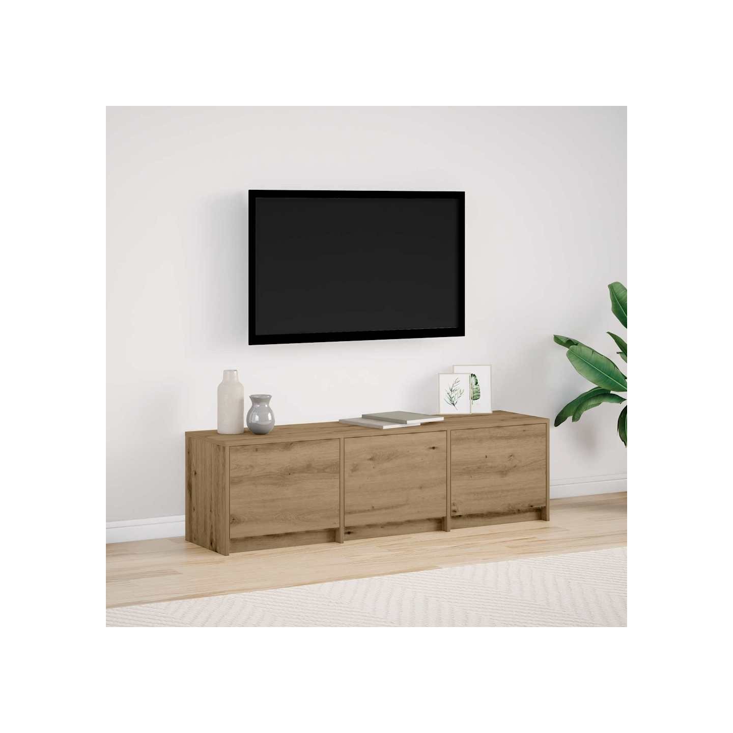 TV Cabinet with LED 140 x 34 x 40 cm Chêne artisanal