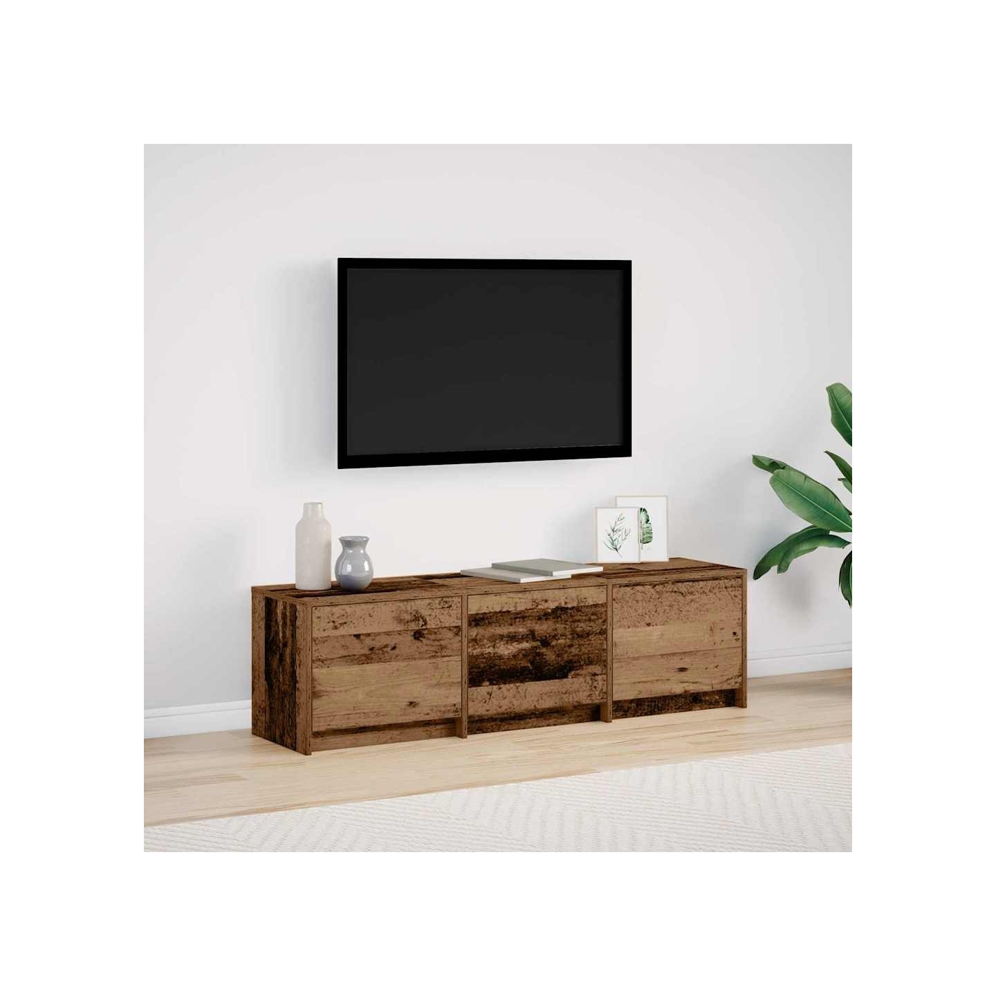 TV Cabinet with LED 140 x 34 x 40 cm Bois ancien