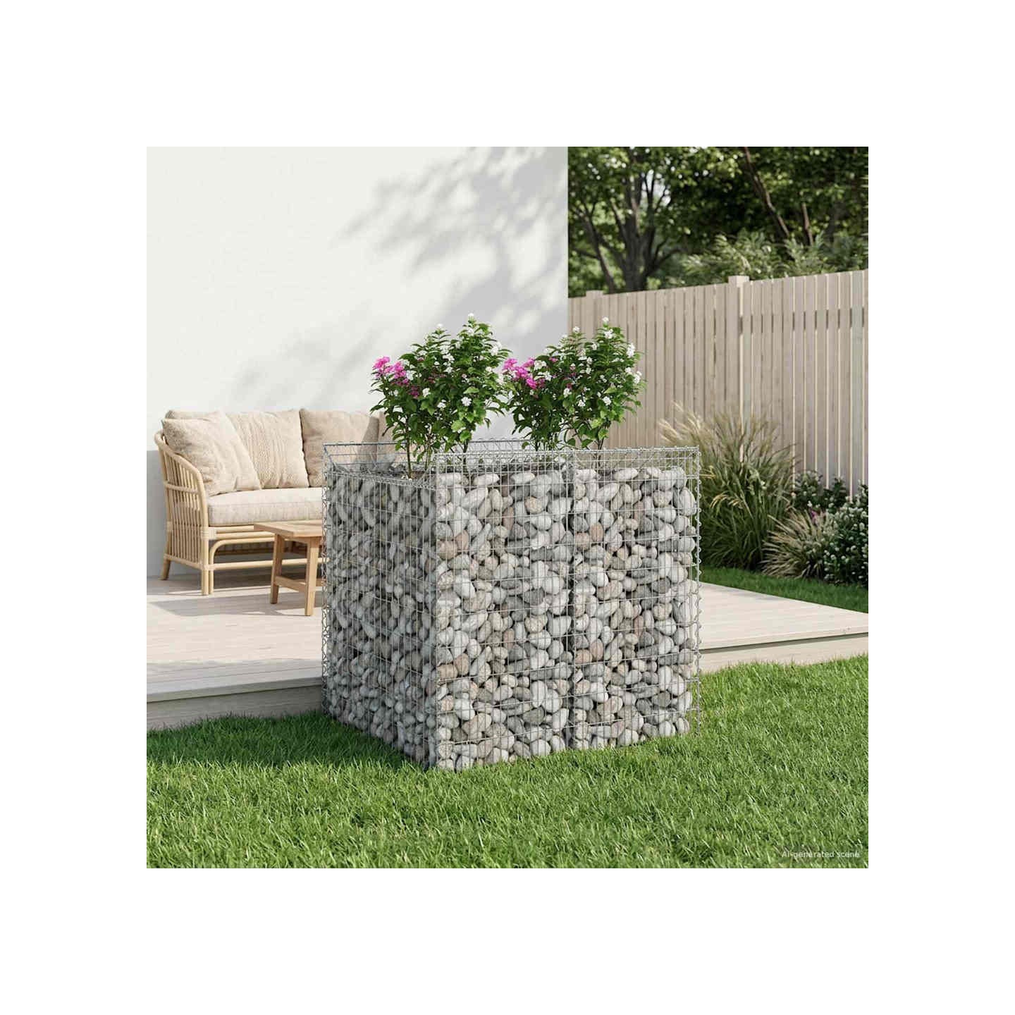 Lit surélevé gabion 2 pc 100 x 100 x 100 cm Acier galvanisé